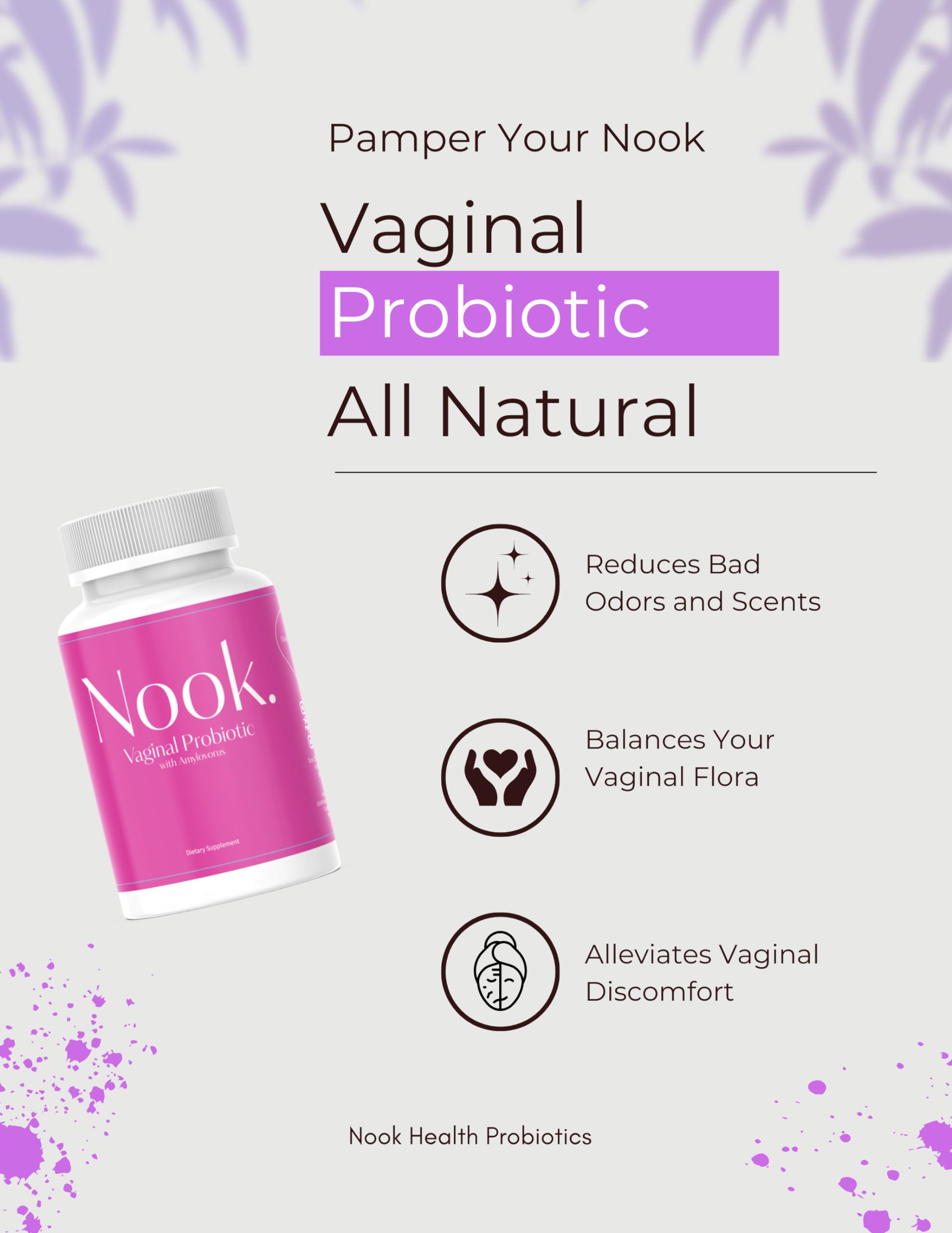 Nook Vaginal Probiotics for Women - pH Balance & Odor Control Feminine Health Supplements Nook