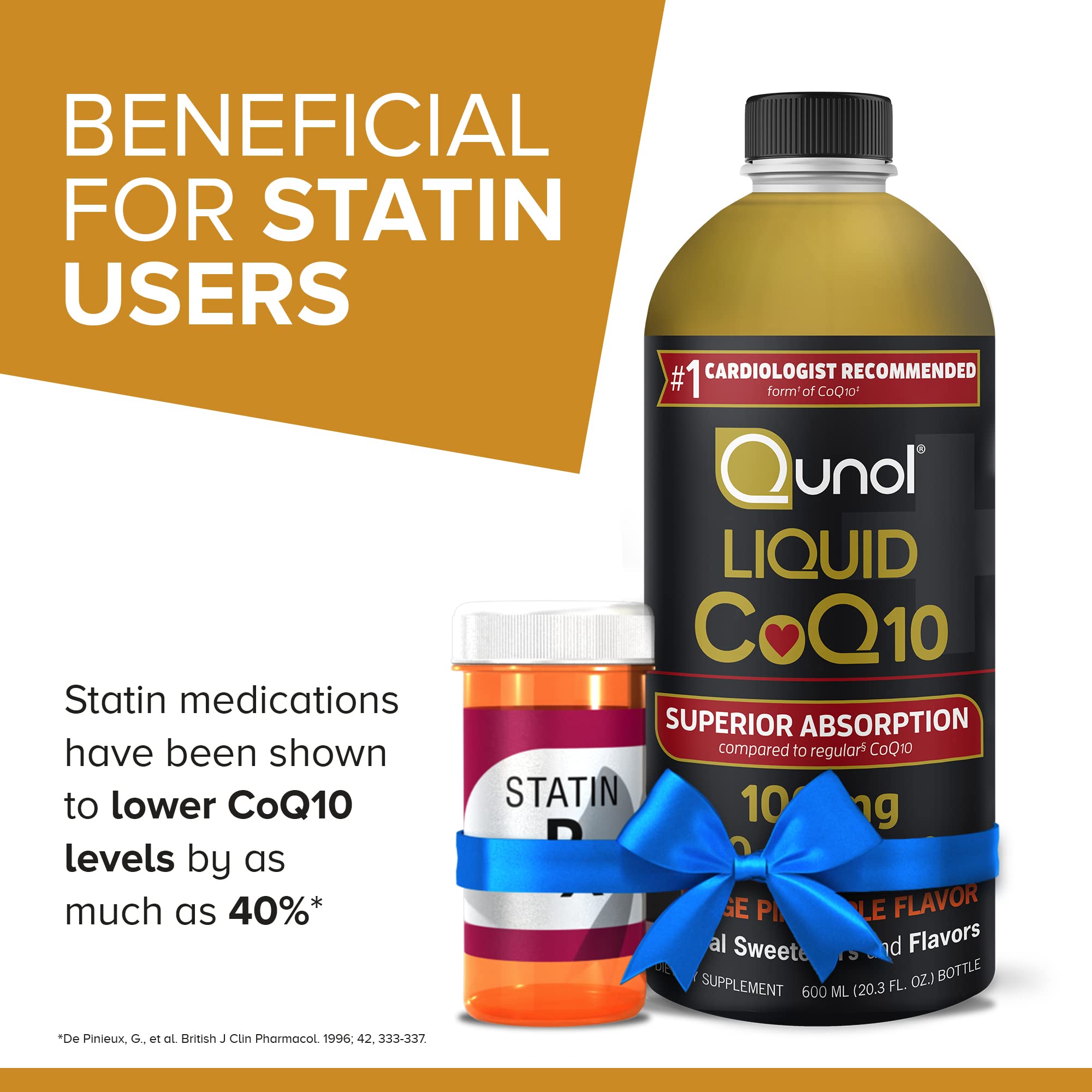 Qunol Liquid CoQ10 100mg, Superior Absorption Natural Supplement Form of Coenzyme Qunol