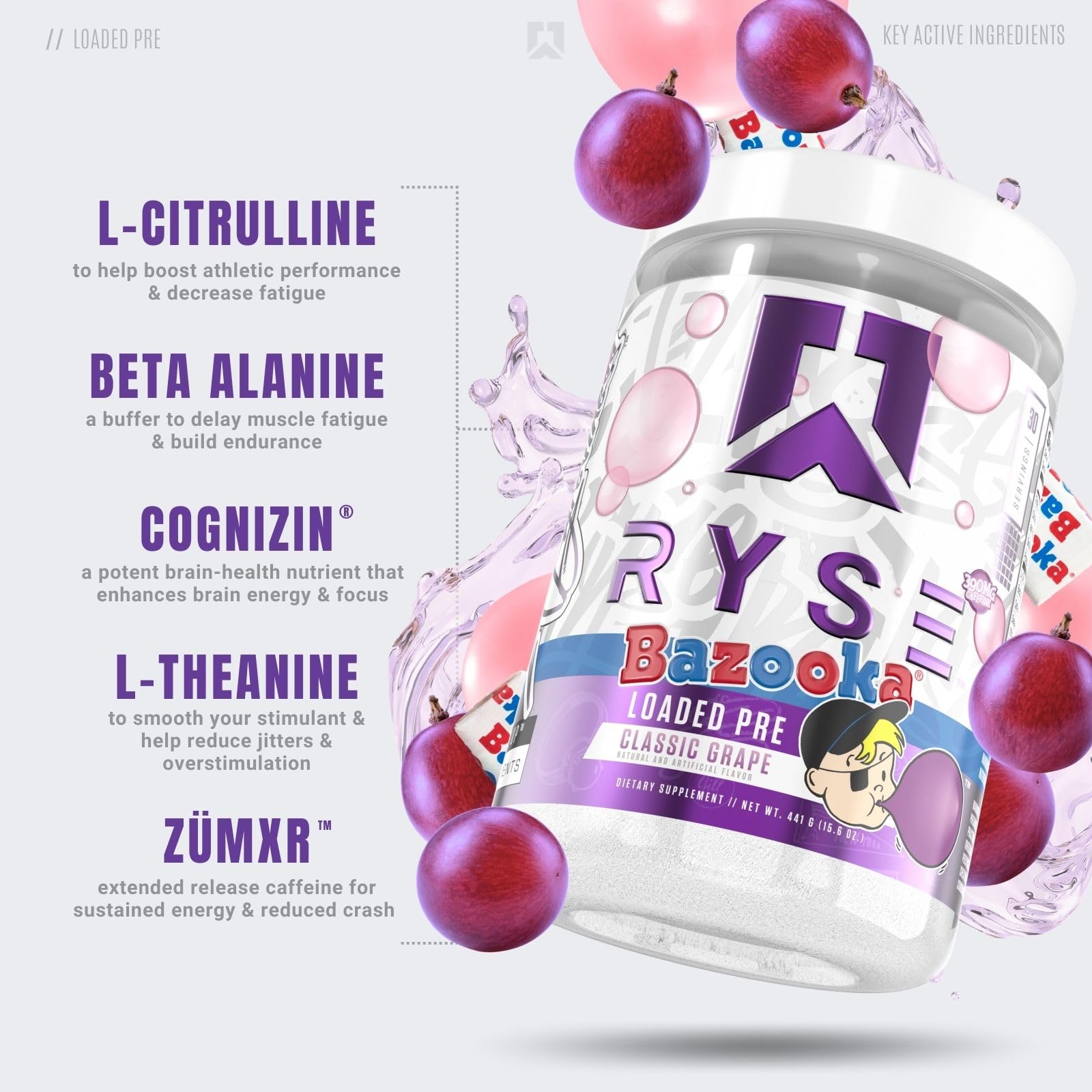 RYSE Up Supplements Loaded Pre Workout Powder Supplement for Men & Women RYSE Up Supplements