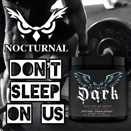 Nocturnal Labz Dark High Stim Pre Workout Powder | Potent Pre-workout Formula for Men & Women, Maximize Energy, Focus, Endurance, Citrulline Malate, Caffeine, Beta-Alanine, (20 Servings) (Peach Rings)