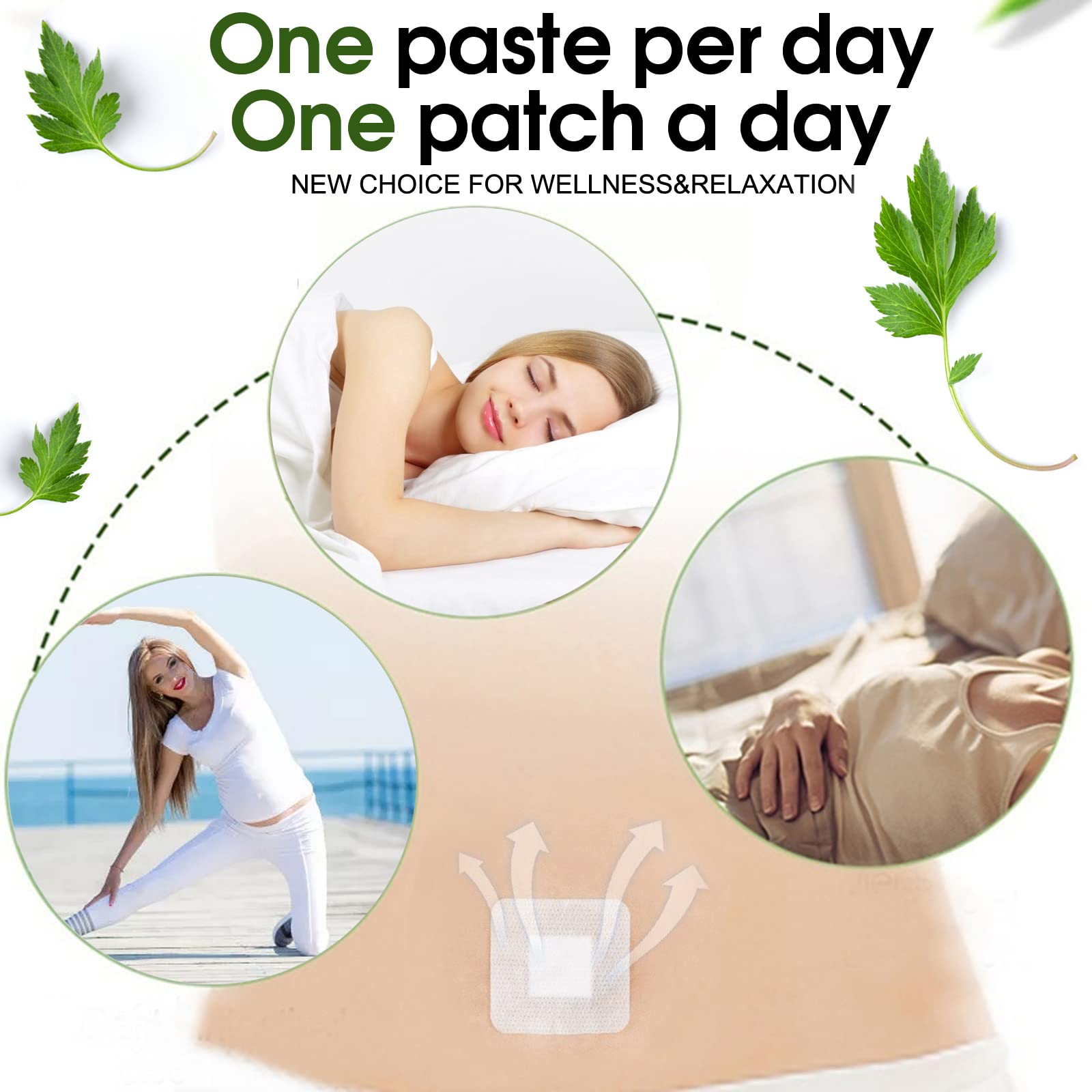 Bubchen Mugwort Belly Patch,30Pcs Natural Wormwood Essence and 30Pcs Belly Sticker BURWSEKK