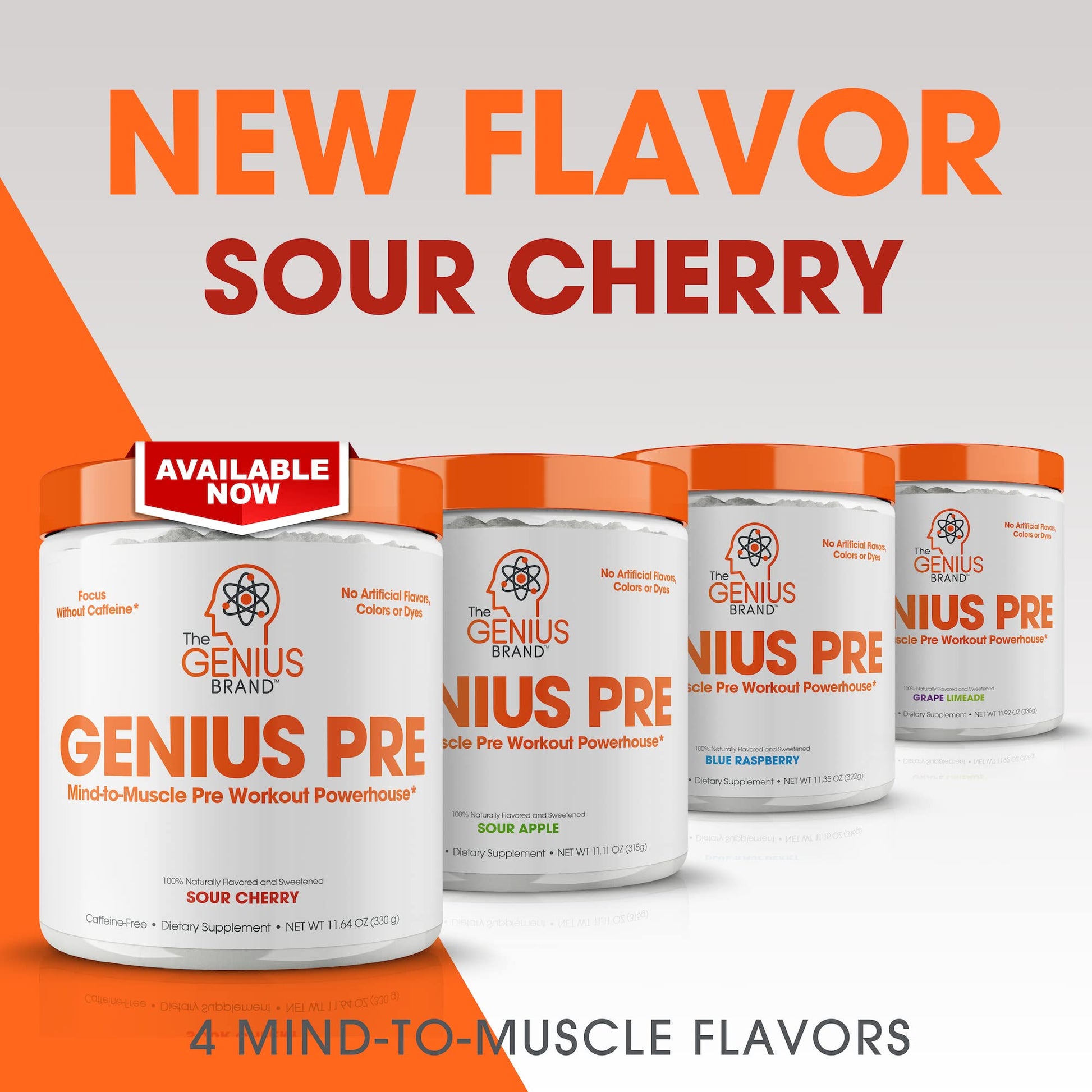 Genius Pre Workout Powder, Grape Limeade - All-Natural Nootropic Pre-workout The Genius Brand