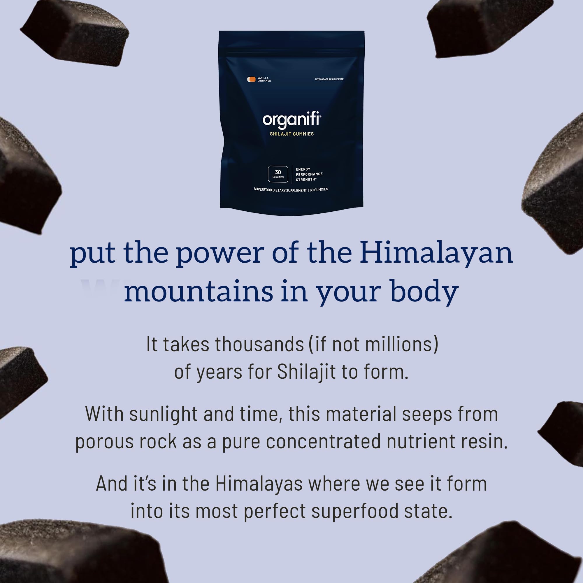 Organifi - Shilajit Gummies - Supports Natural Energy and Strength - Vanilla Cinnamon Organifi
