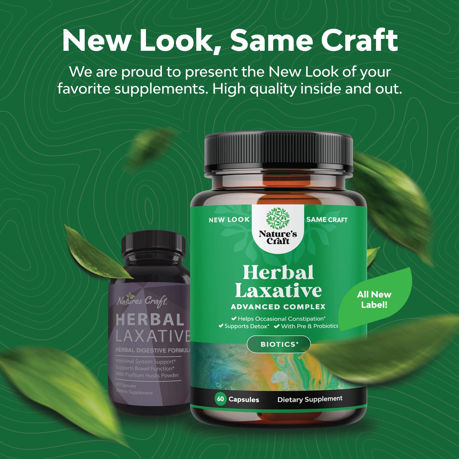 Herbal Laxative Capsules with Probiotics – Natural Laxative Pills to Cleanse Colon and Support Natures Craft