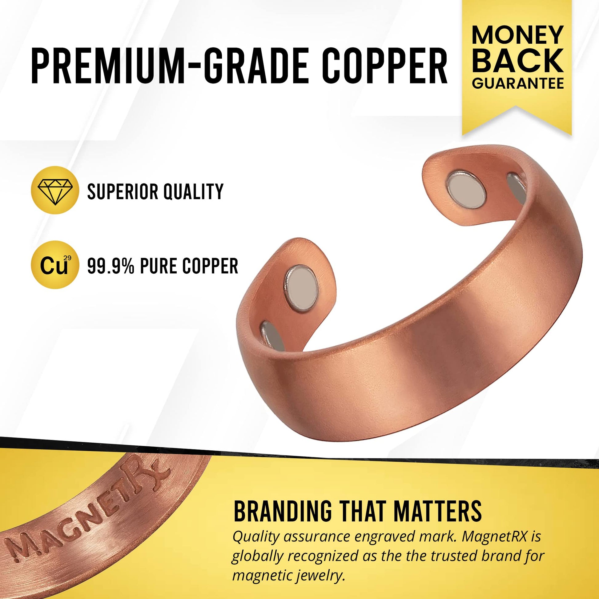 MagnetRX® Magnetic Copper Ring – Elegant Magnetic Rings – Copper Rings for Women & Men MagnetRX