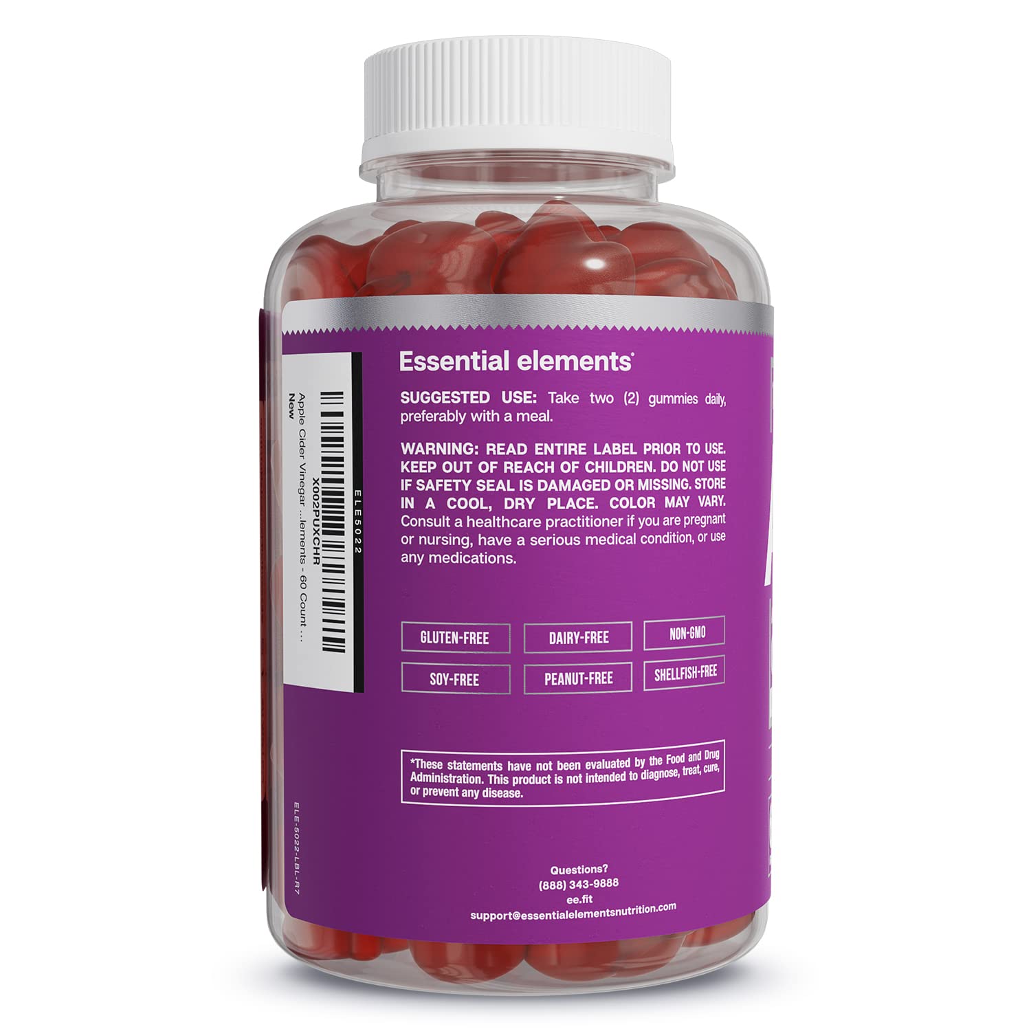 Essential Elements Apple Cider Vinegar Gummies from The Mother - Naturally-Sourced Essential Elements