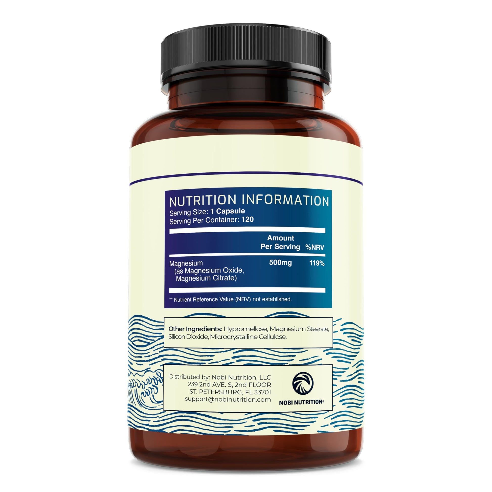 Magnesium Citrate Complex 500 MG for Calm, Relaxation, Constipation & Digestion Nobi Nutrition