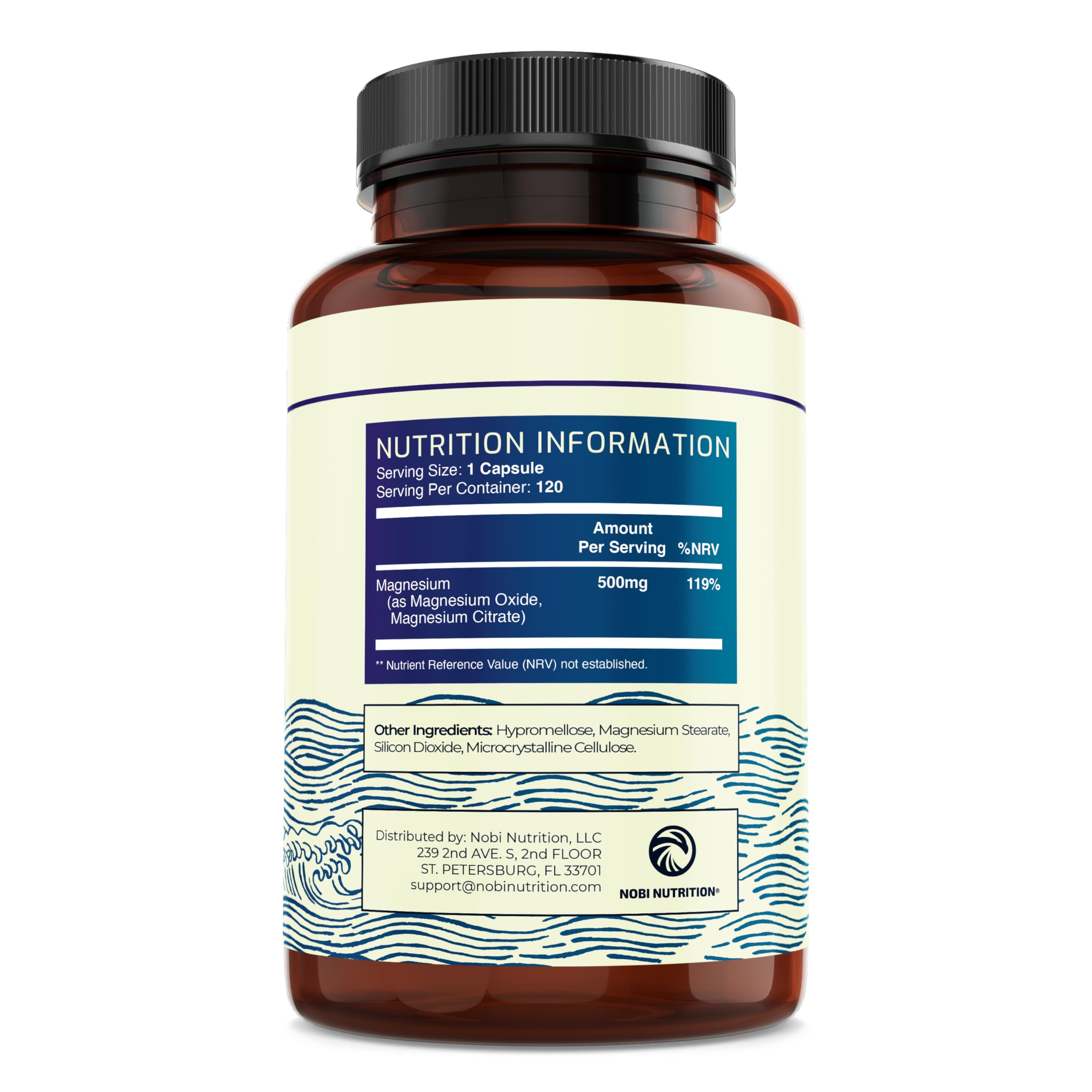Magnesium Citrate Complex 500 MG for Calm, Relaxation, Constipation & Digestion Nobi Nutrition