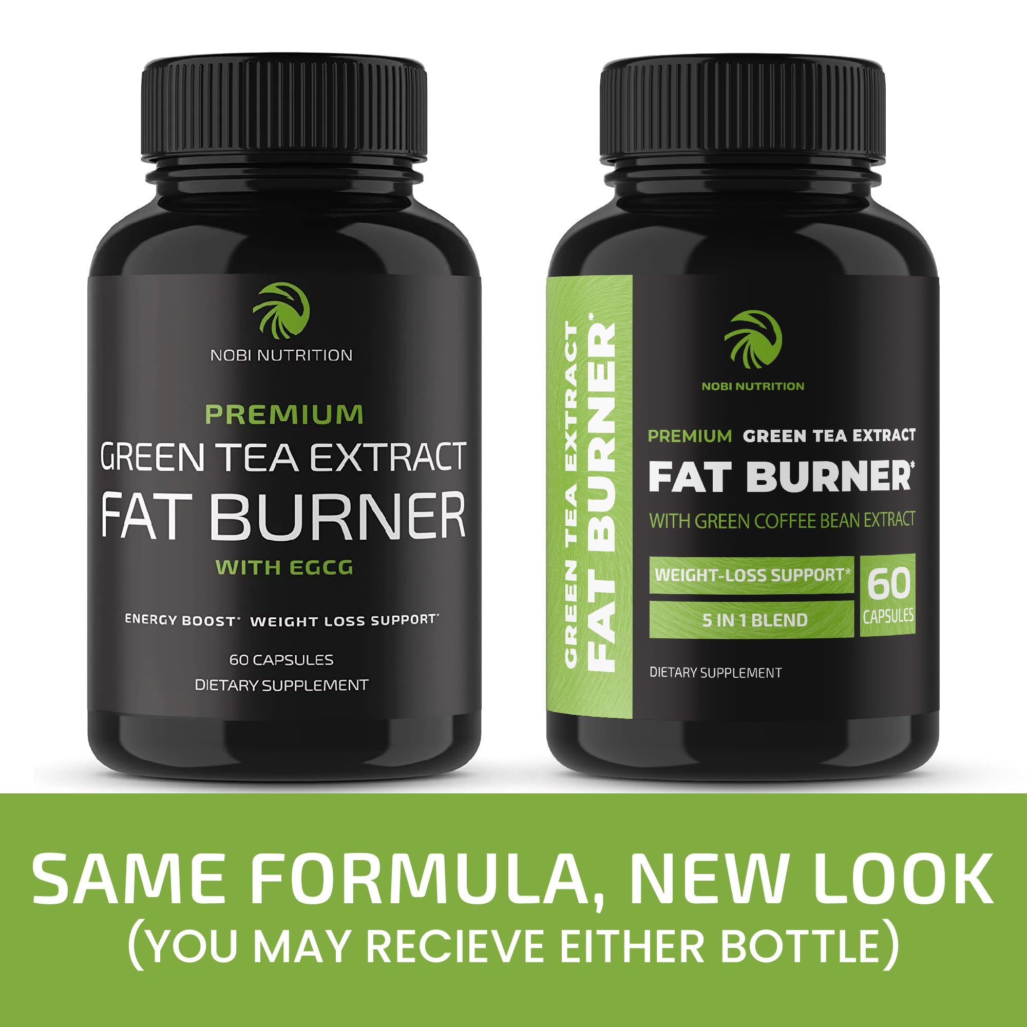 Green Tea Weight Loss Pills with Green Coffee Bean Extract | Belly Fat Burner, Metabolism Nobi Nutrition