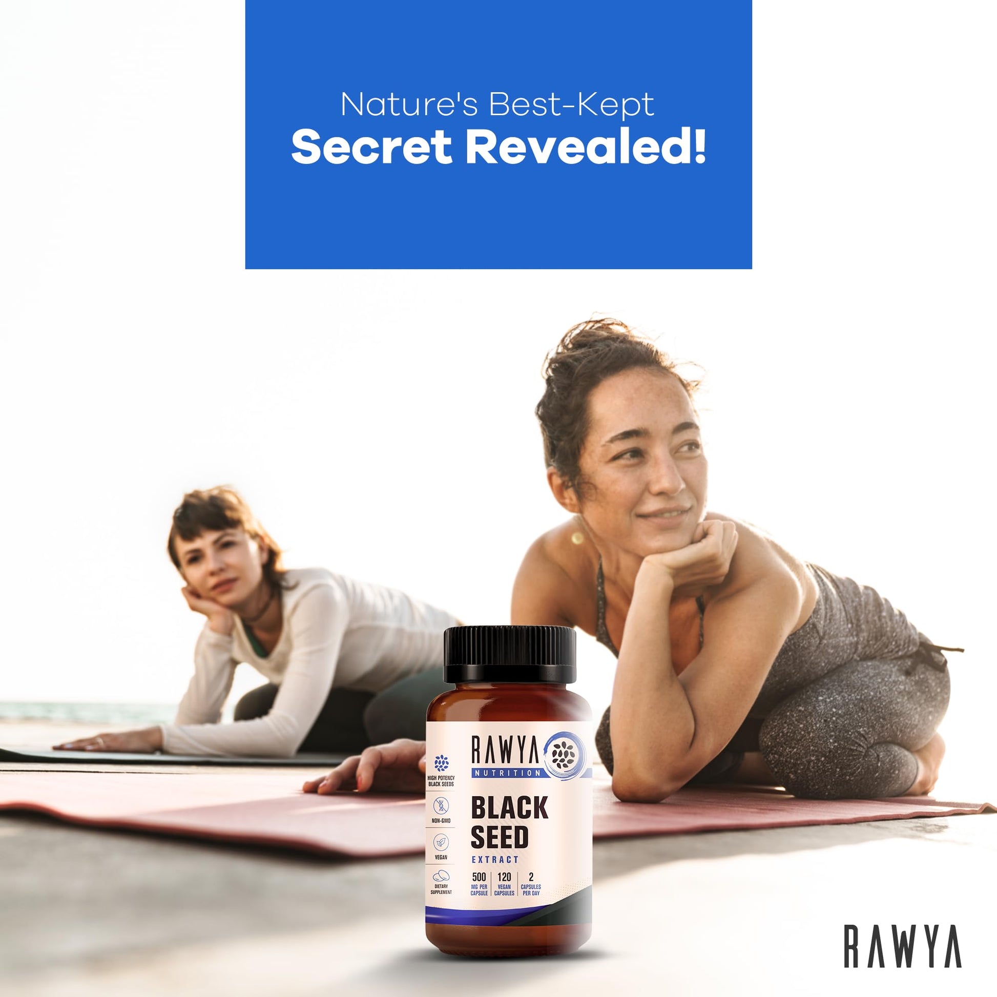 RAWYA Nutrition, Black Seed Extract, 120 Vegan Capsules, Nigella Sativa, Black Cumin RAWYA