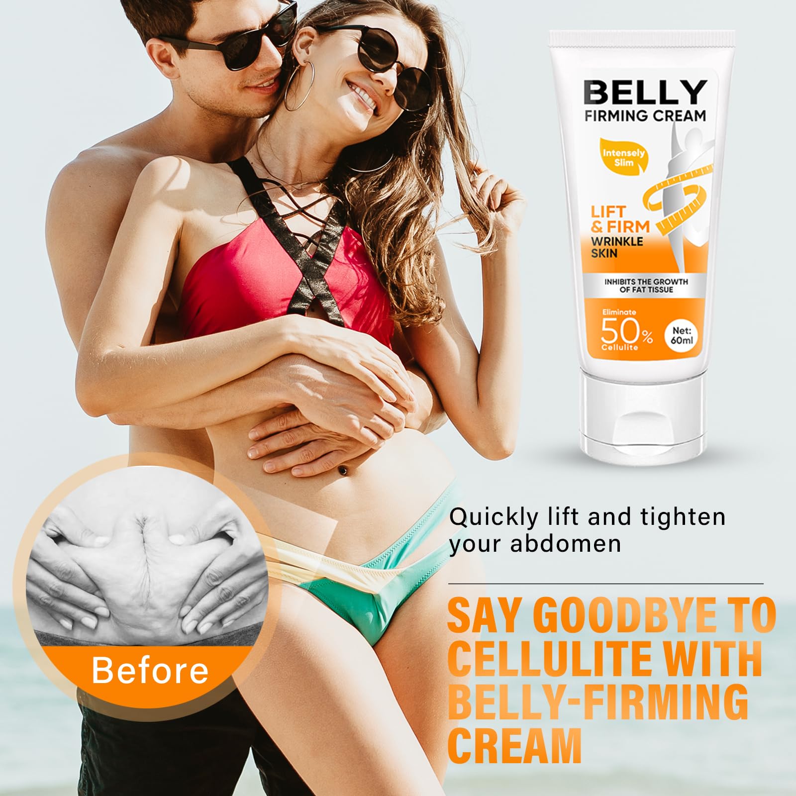 B Flat Belly Firming Cream, Skin Tightening & Cellulite Cream, Moisturizing Firming Lotion Weeping Willow Oil Co