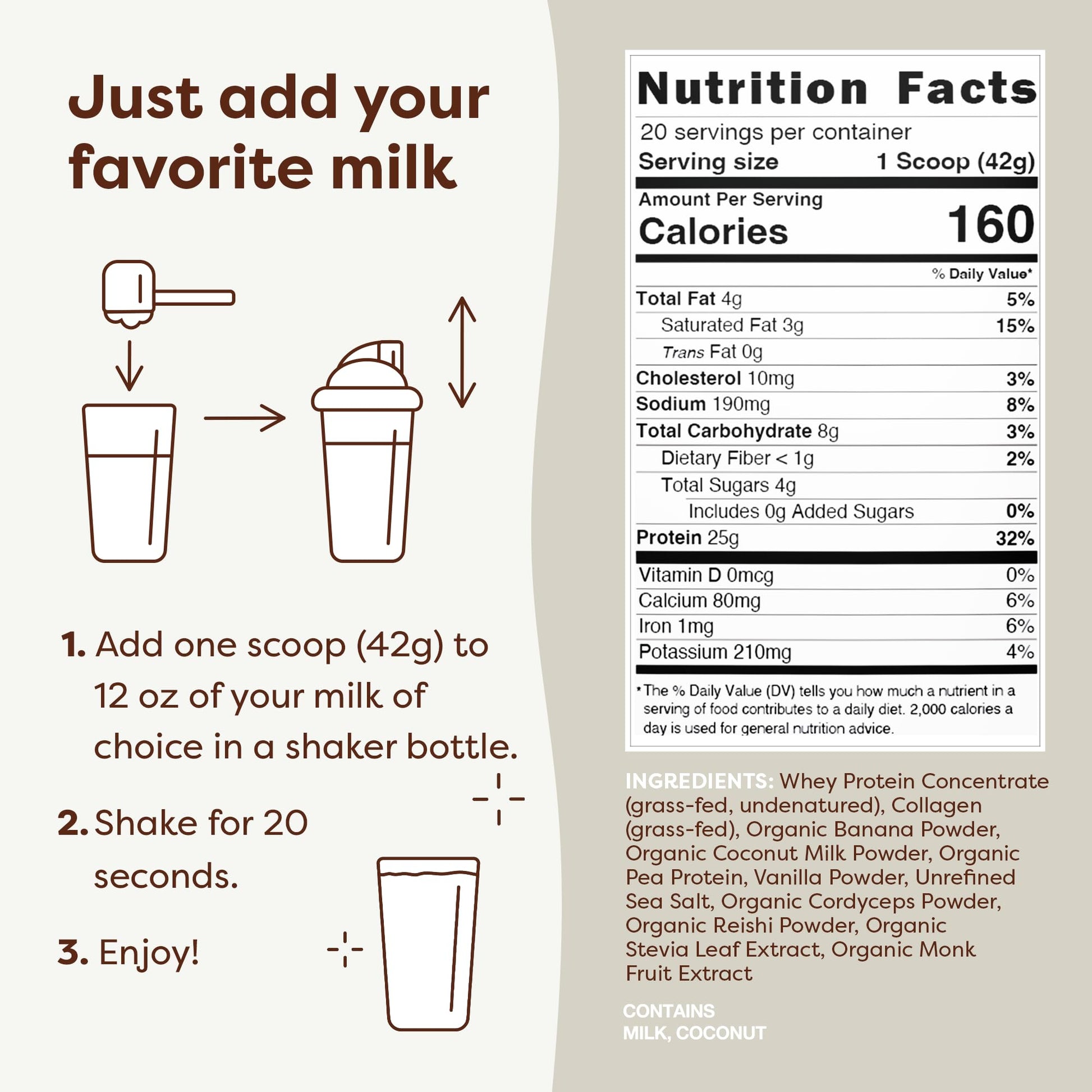 FlavCity Protein Powder Smoothie, Vanilla - 100% Grass-Fed Whey Protein FlavCity