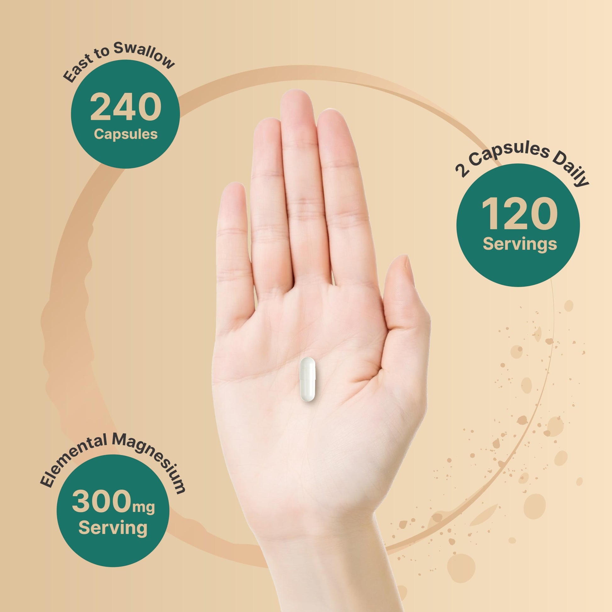 Triple Complex Magnesium Supplement, 240 Capsules | Magnesium Glycinate 500mg NatureBell