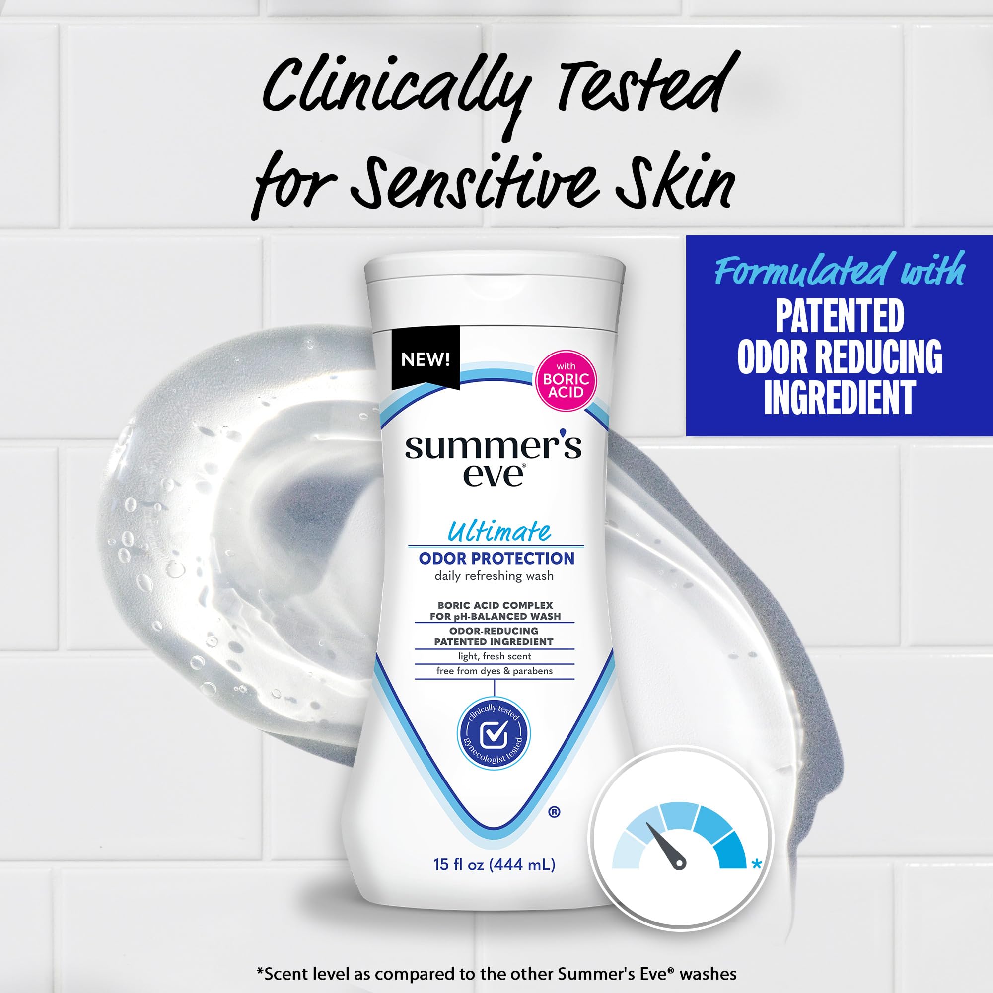 Summer's Eve, Ultimate Odor Control, Feminine Body Wash with Boric Acid, Removes Odor Summer's Eve