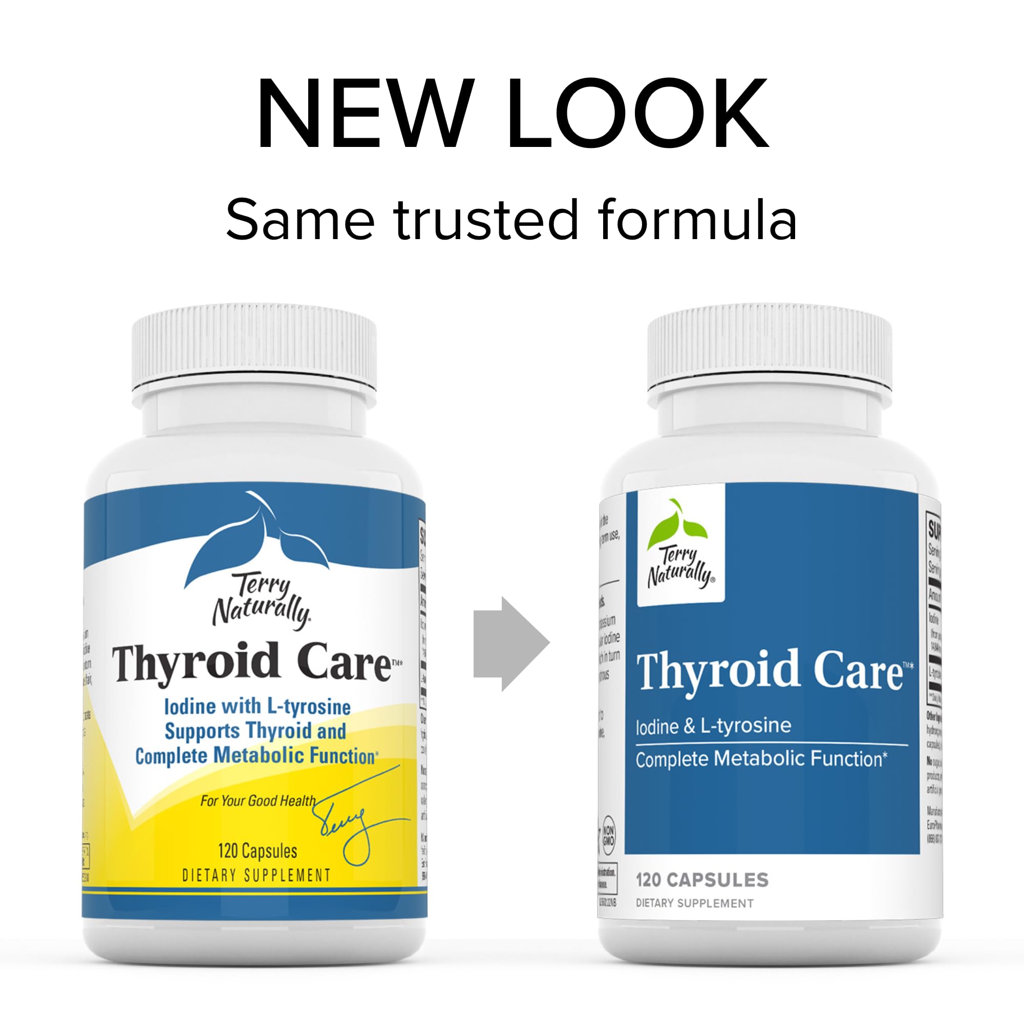 Terry Naturally Thyroid Care - 120 Capsules - Complete Metabolic Function - with Iodine Terry Naturally