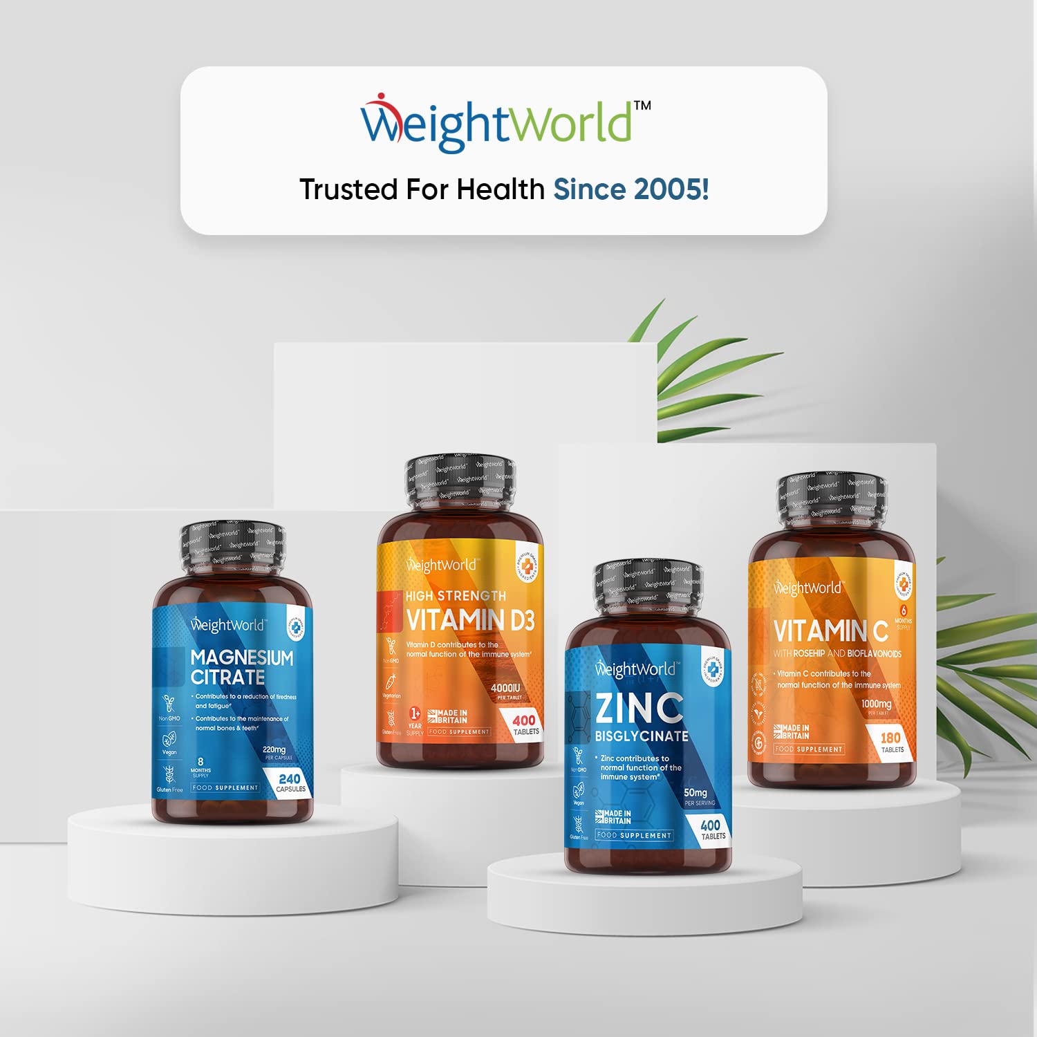 High Strength Zinc Tablets 50mg – 400 Vegan Zinc Bisglycinate Tablets 6+ Months WeightWorld