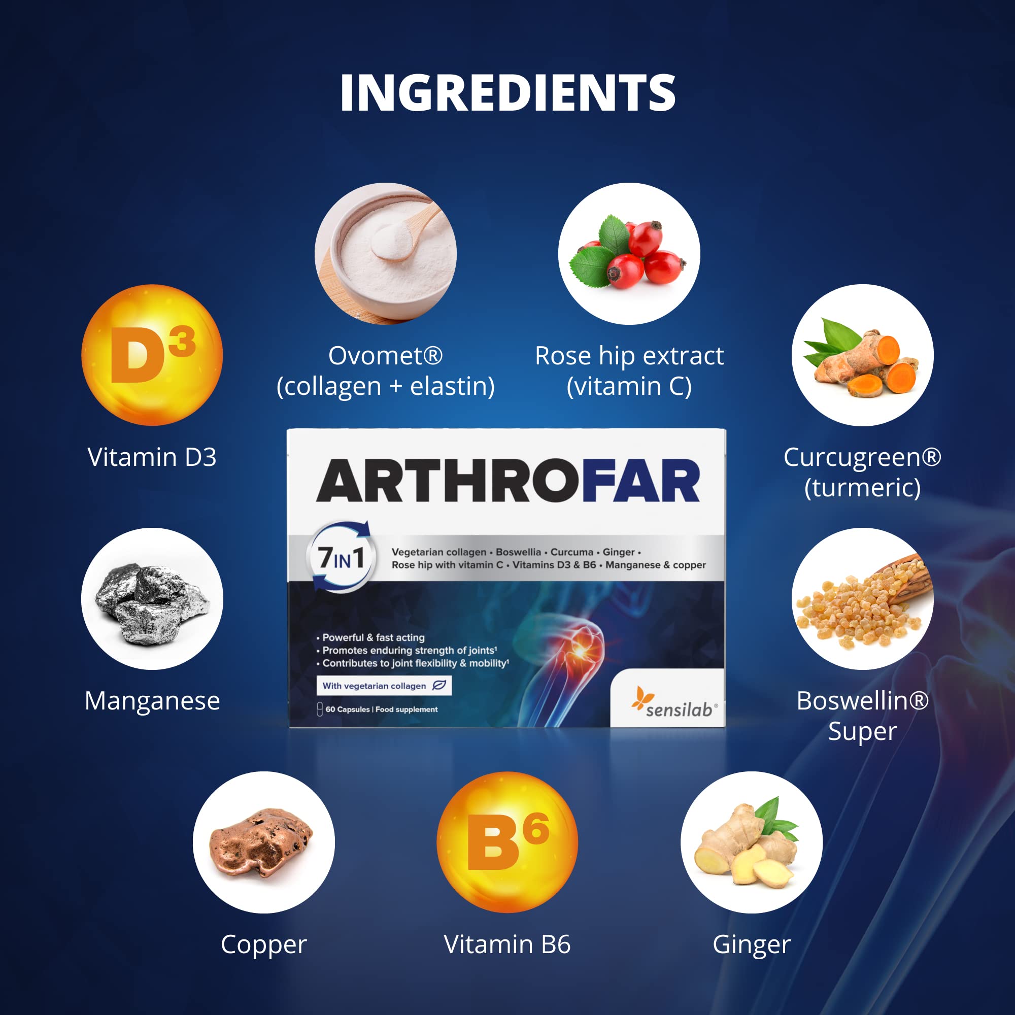 Boswellia Serrata Capsules | Sensilab ArthroFar | Joint Care Supplements Sensilab