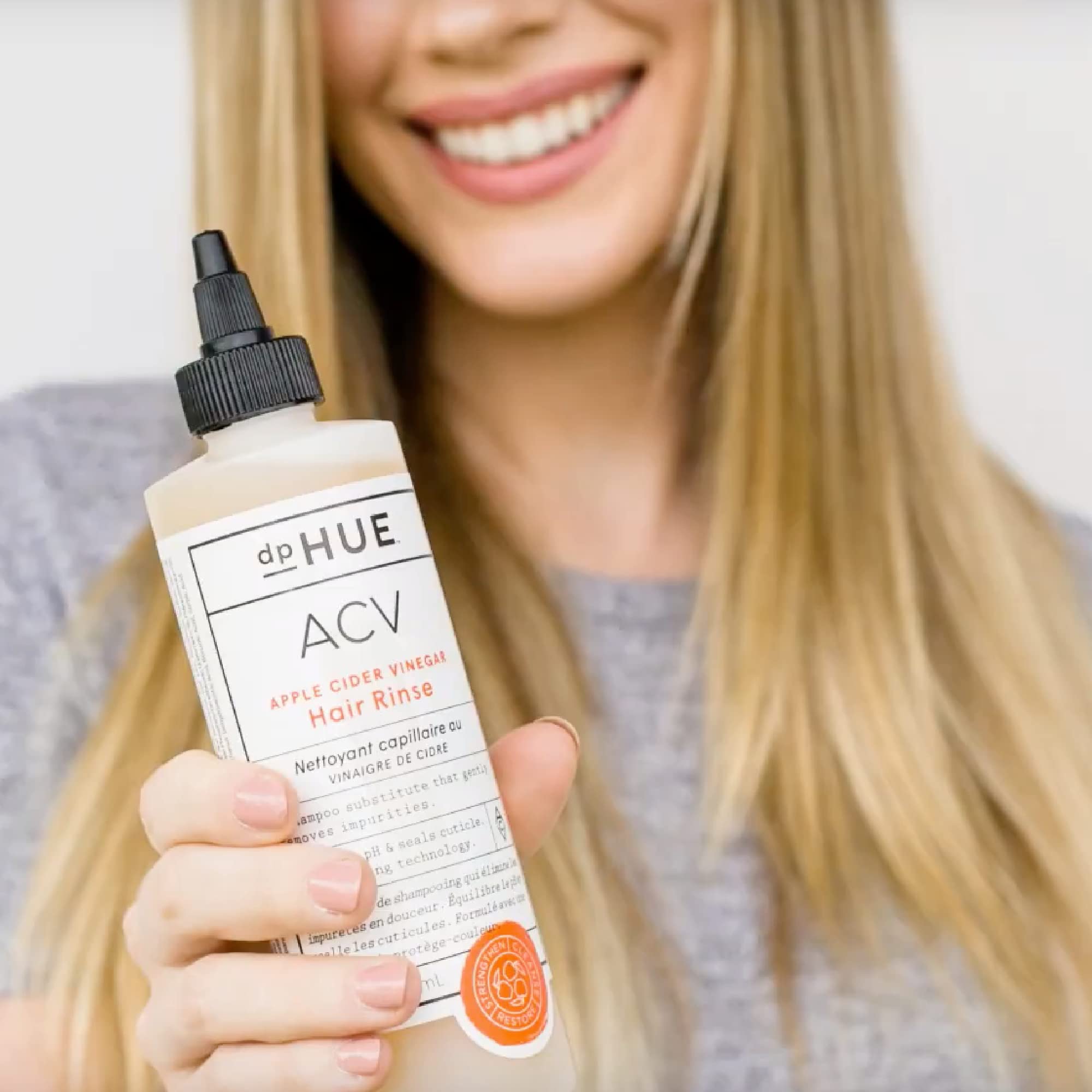dpHUE Apple Cider Vinegar Hair Rinse, 8.5 oz - Shampoo Alternative & Scalp Cleanser dpHUE