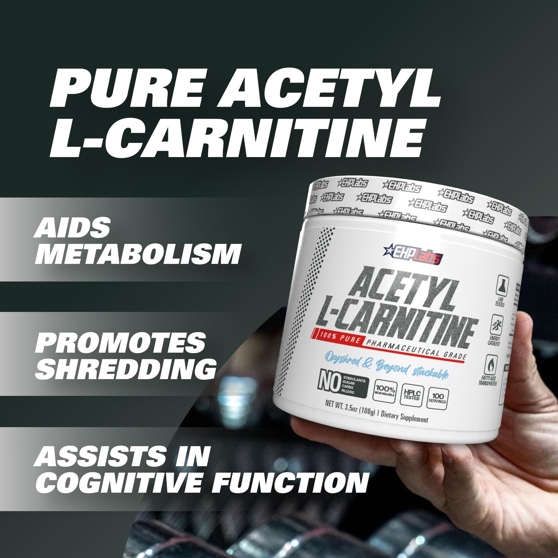 EHP Labs Acetyl L Carnitine Powder, Supports Natural Energy Production, Supports Metabolism EHP Labs