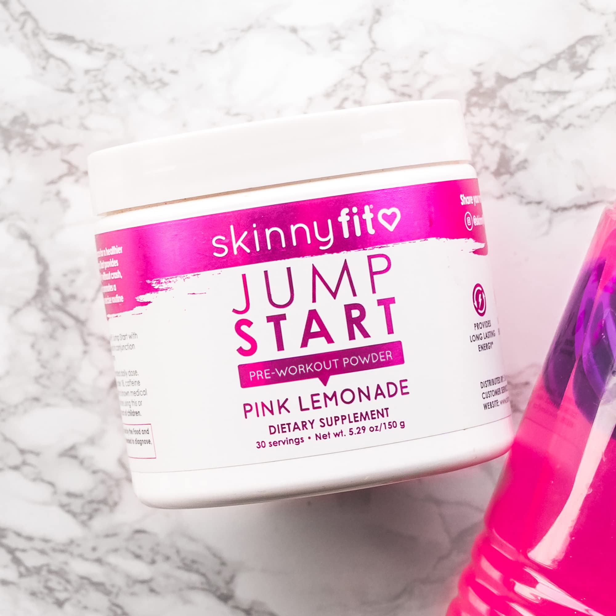 SkinnyFit Jump Start Pre Workout Supplement for Women 30 Servings - Creatine Free SkinnyFit