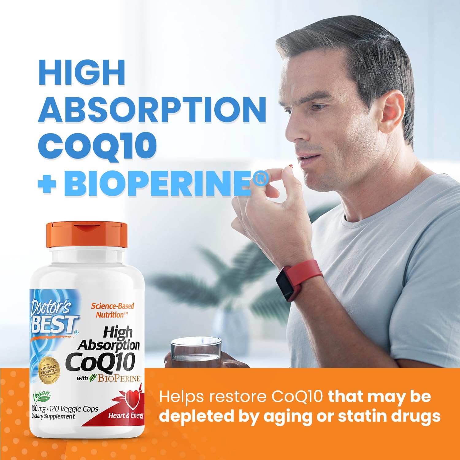 Doctor's Best High Absorption CoQ10 with Bioperine, Heart Health & Energy Production Doctor's BEST