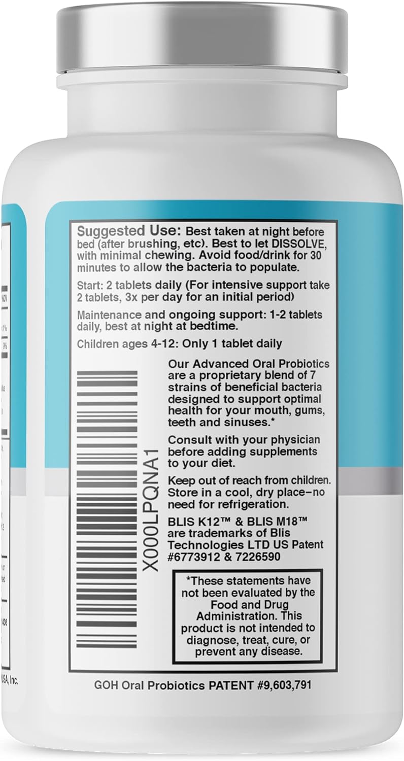 Oral Probiotics for Mouth Bad Breath Treatment for Adults: Dentist Formulat