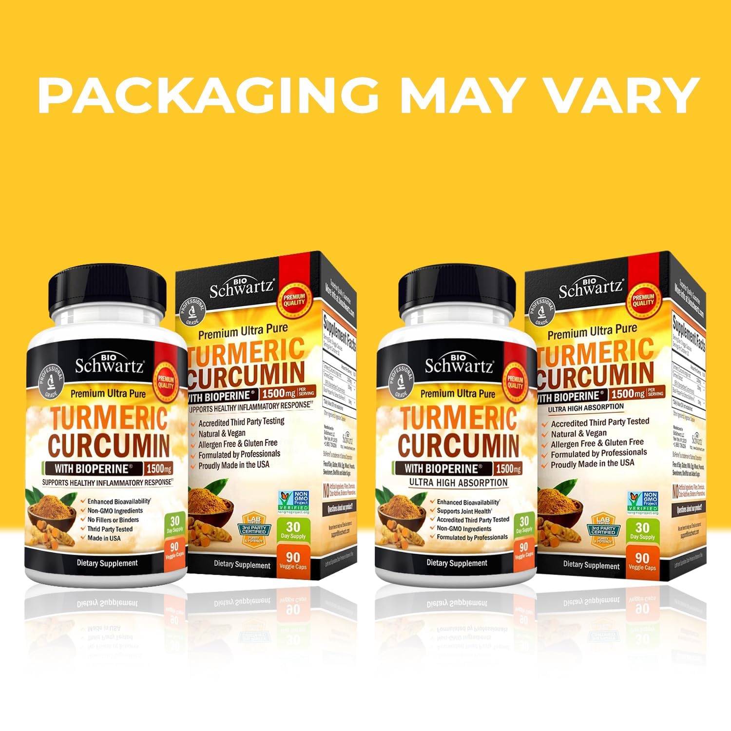 Turmeric Curcumin with Black Pepper Extract 1500mg - High Absorption