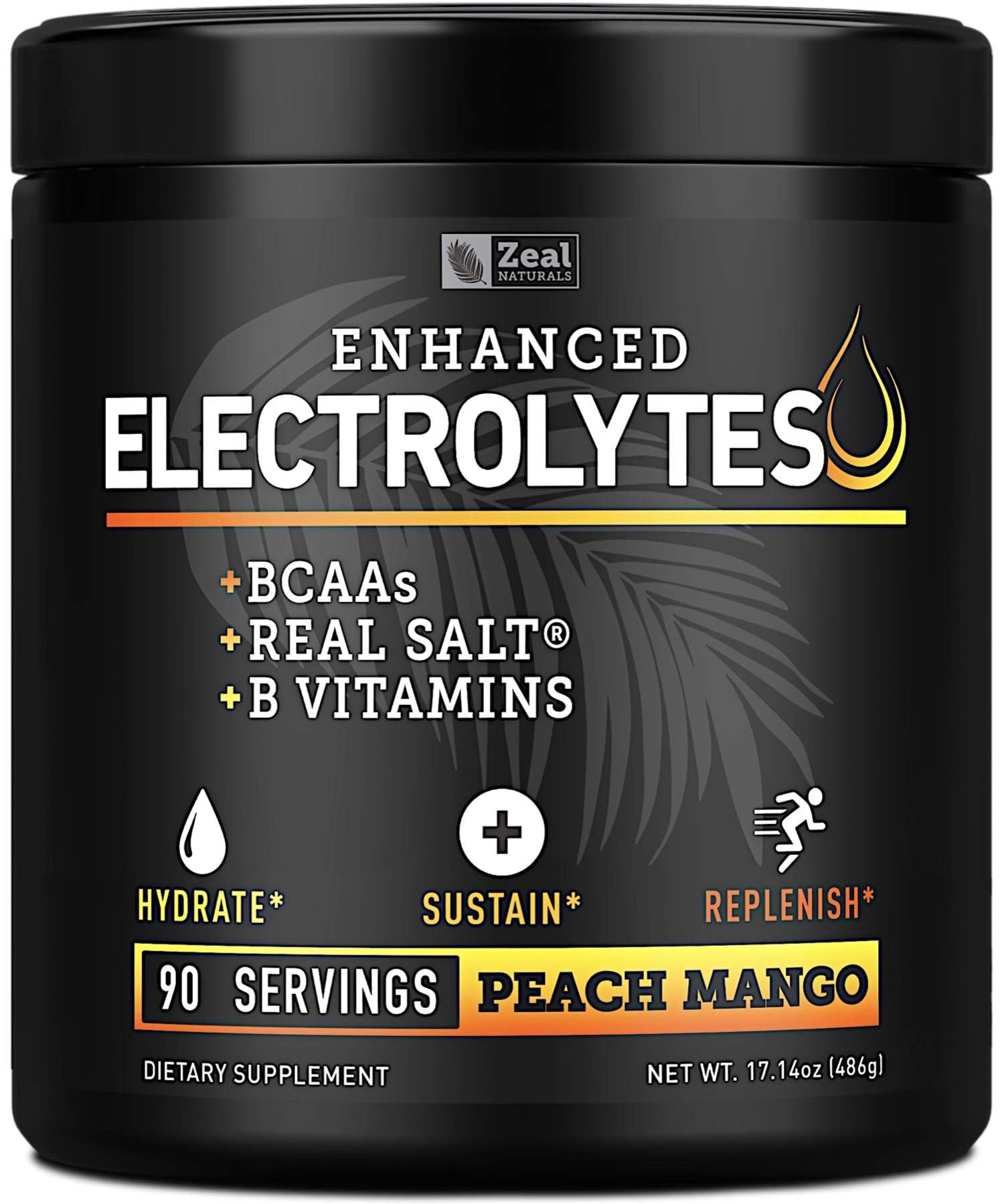 Enhanced Electrolyte Powder (Peach Mango | 90ct.) + BCAA, B-Vitamins & Real Salt