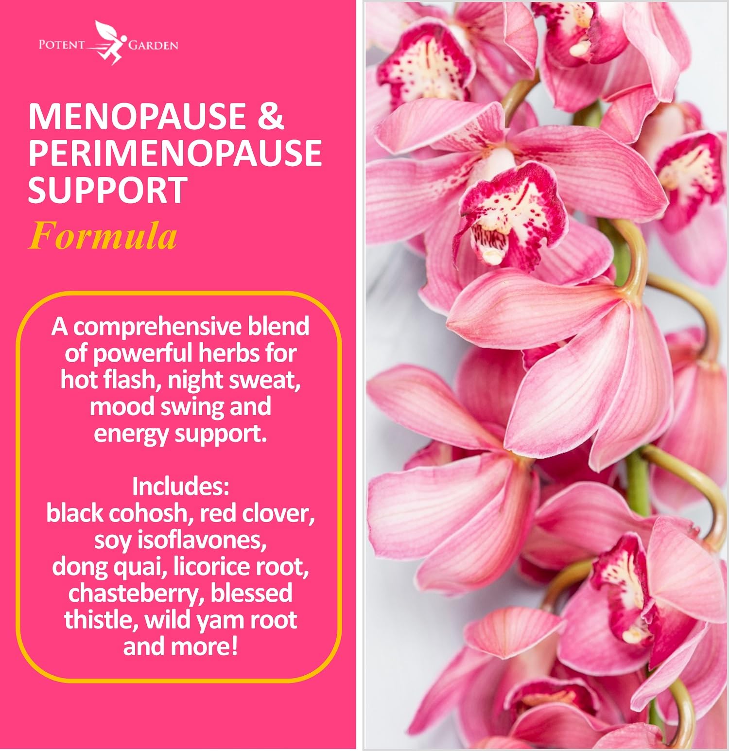 Potent Garden Menopause Relief Supplement with Black Cohosh, Soy Isoflavones, and Don Quai Potent Garden