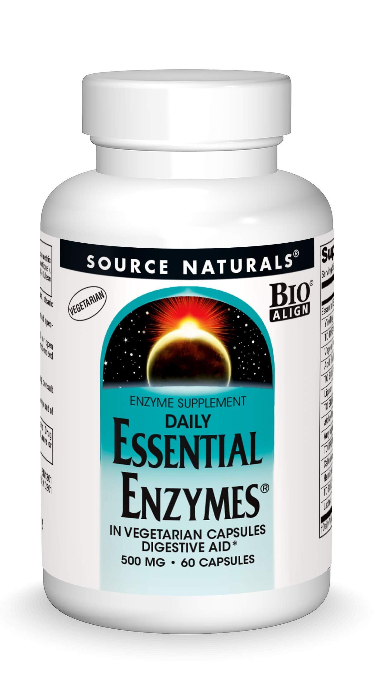 Source Naturals Essential Enzymes 500mg Bio-Aligned Multiple Enzyme Source Naturals