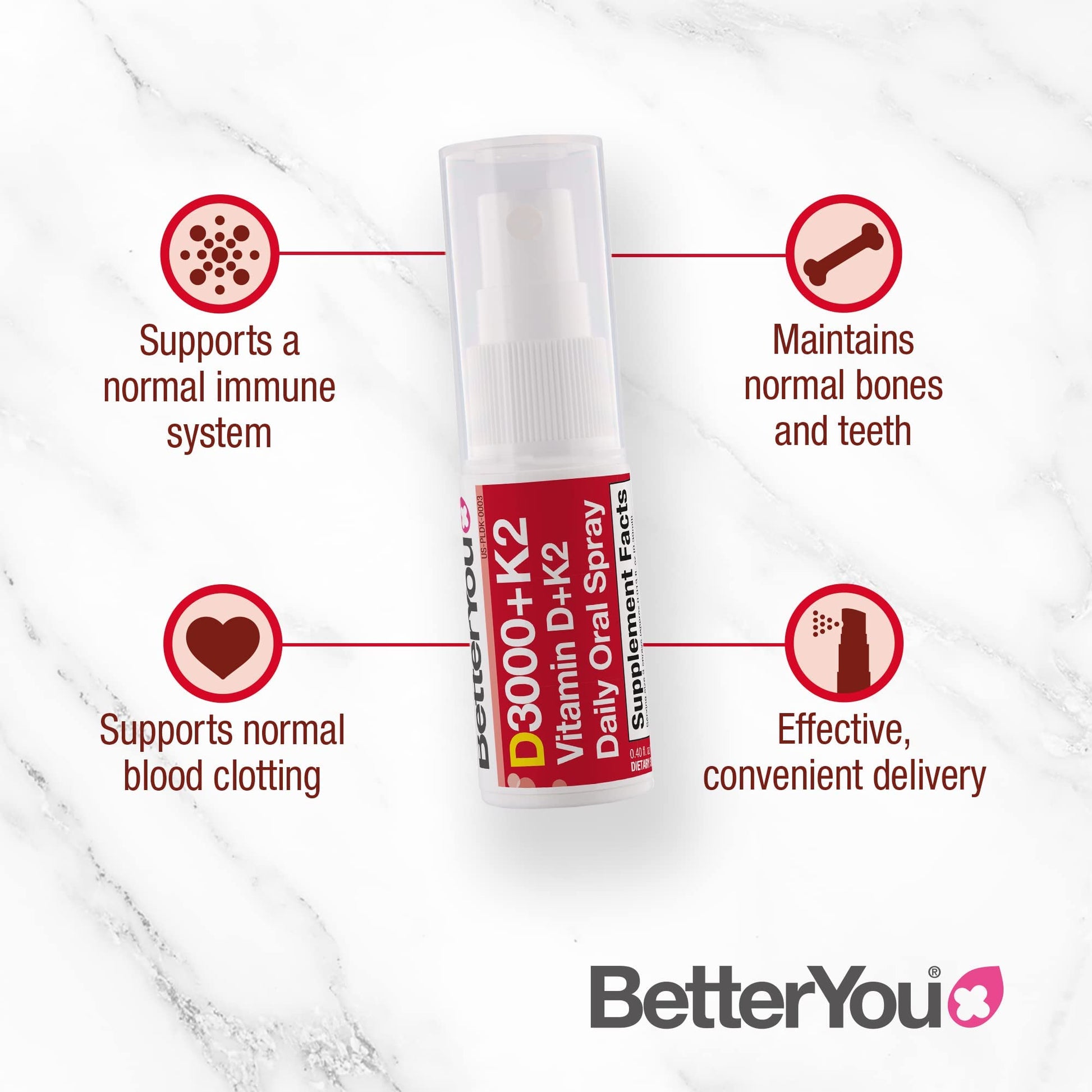 BetterYou D3000 + Vitamin D + K2 Spray 12ml BetterYou