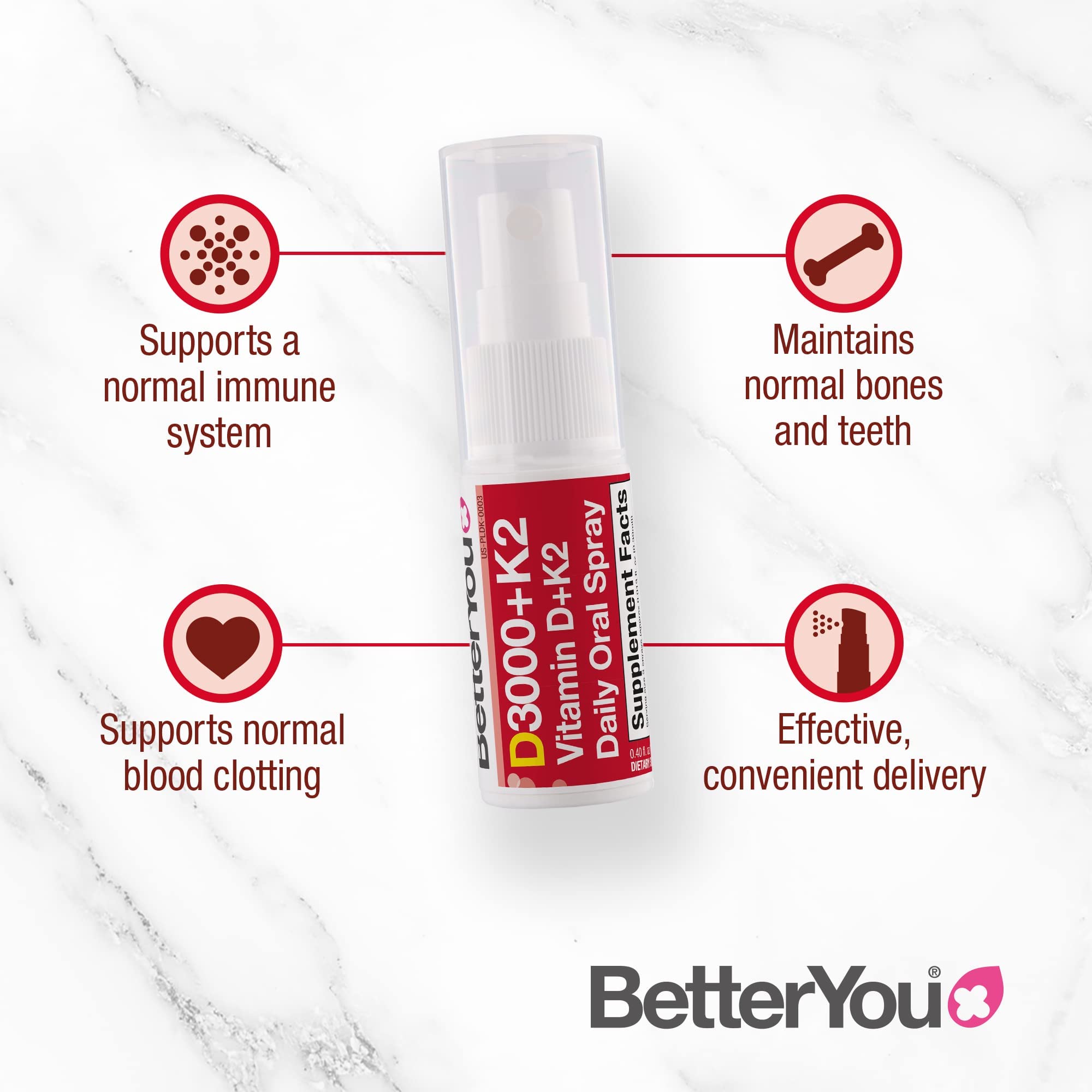 BetterYou D3000 + Vitamin D + K2 Spray 12ml BetterYou