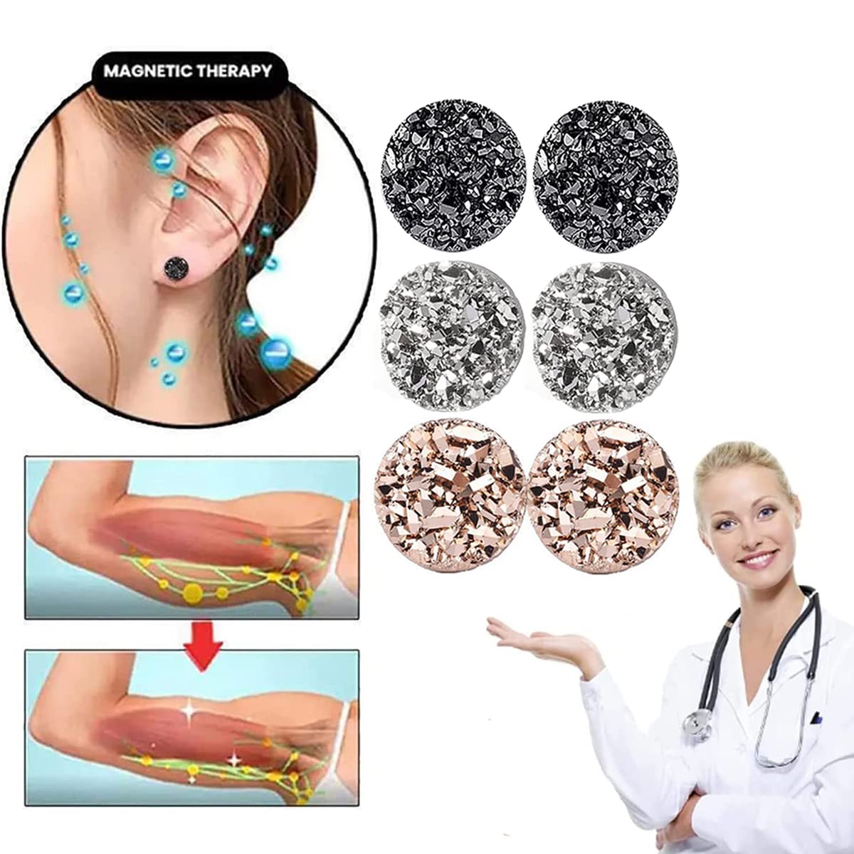 Ear Allure Magnetic Earrings, EarAllure Magnetic Earrings, Non Piercing Magnetic Acupressure vfjiki