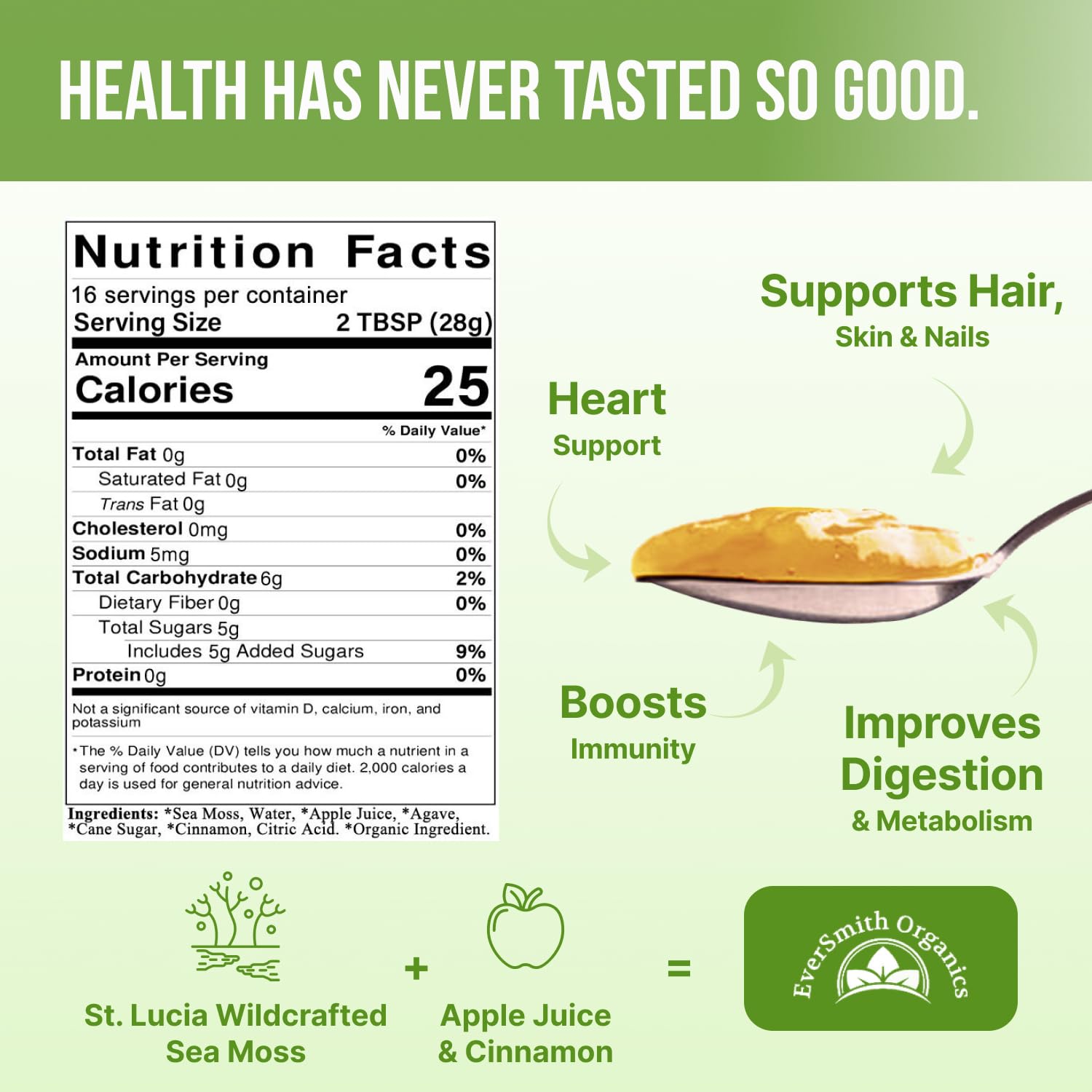 EverSmith Organics - Wildcrafted Irish Sea Moss Gel | Made in USA | Rich in Vitamins EverSmith Organics