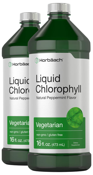 Chlorophyll Liquid Drops 100mg | 32 oz (2 x 16 oz Bottles) | Natural Peppermint Flavor 