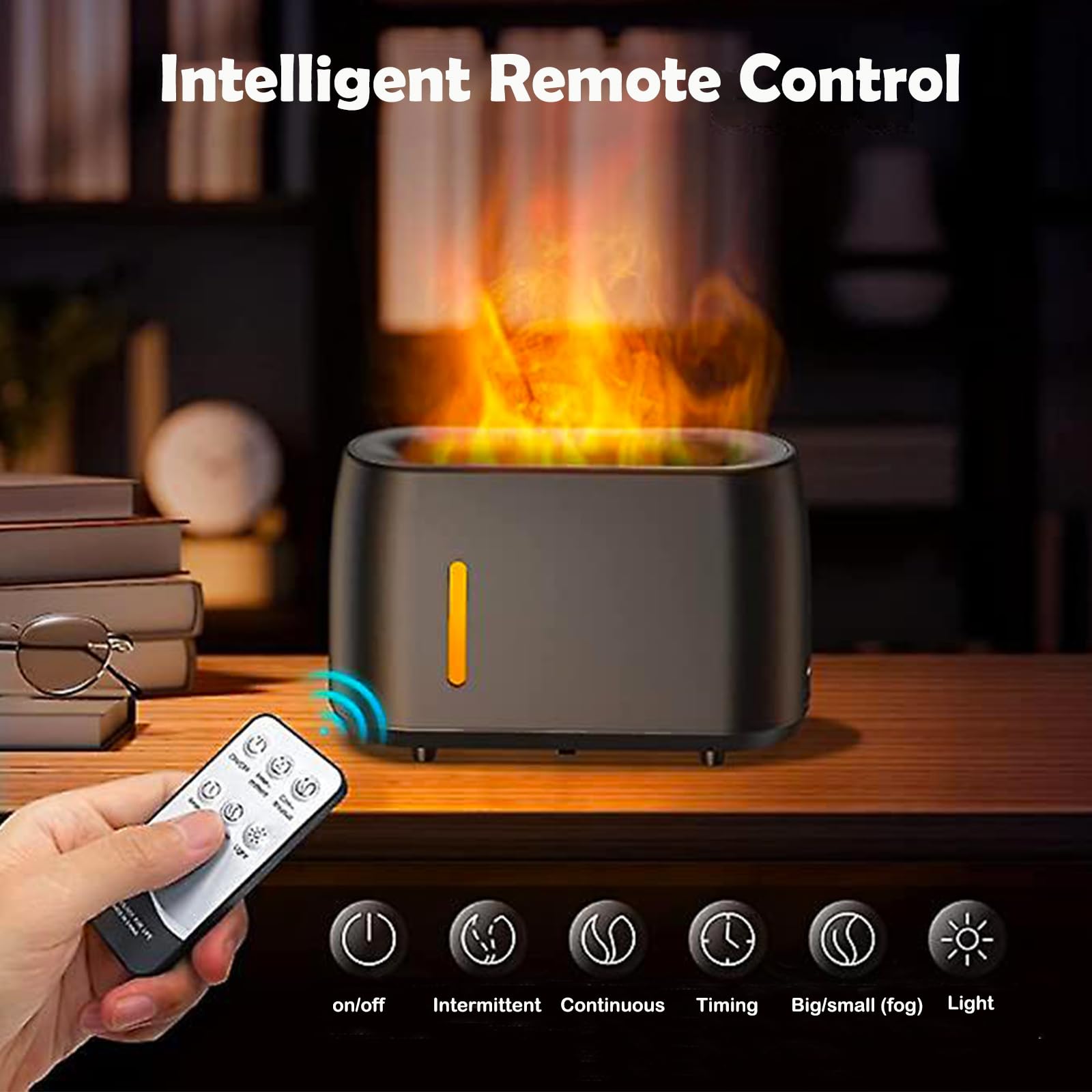 Flame Diffuser Humidifier 240ML for Essential Oils, Smart Timing with 7 Changeable Colors, Dual Mist AOSUMWITHU