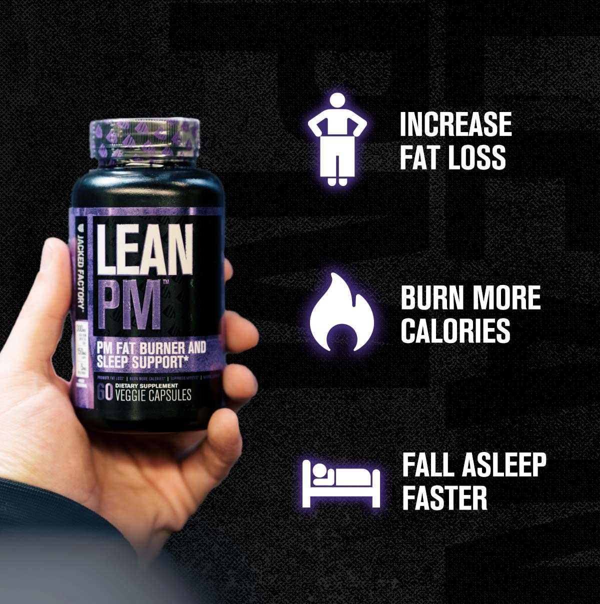 Jacked Factory Lean PM Night Time Fat Burner, Sleep Aid Supplement, & Appetite Suppressant Jacked Factory