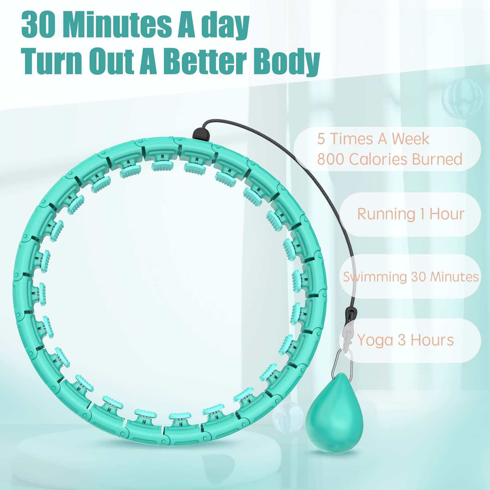 OurStarry 32 Knots Weighted Workout Hoop Plus Size, Smart Waist Exercise Ring OurStarry