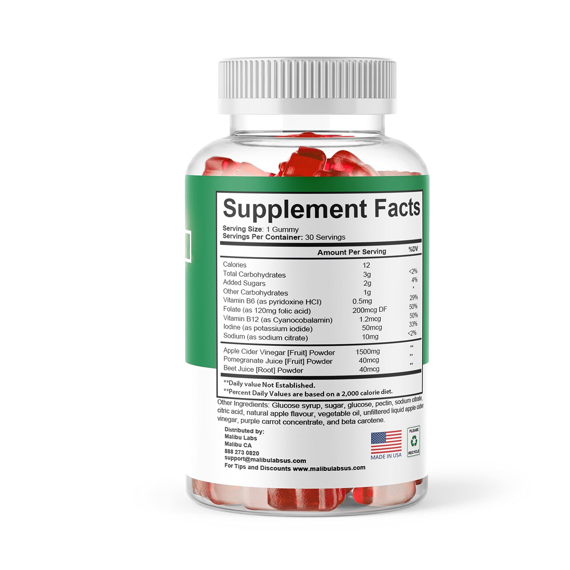 Divinity Labs Keto ACV Gummies, Apple Cider Vinegar Ketosis, New Strong Time Released Malibu Labs