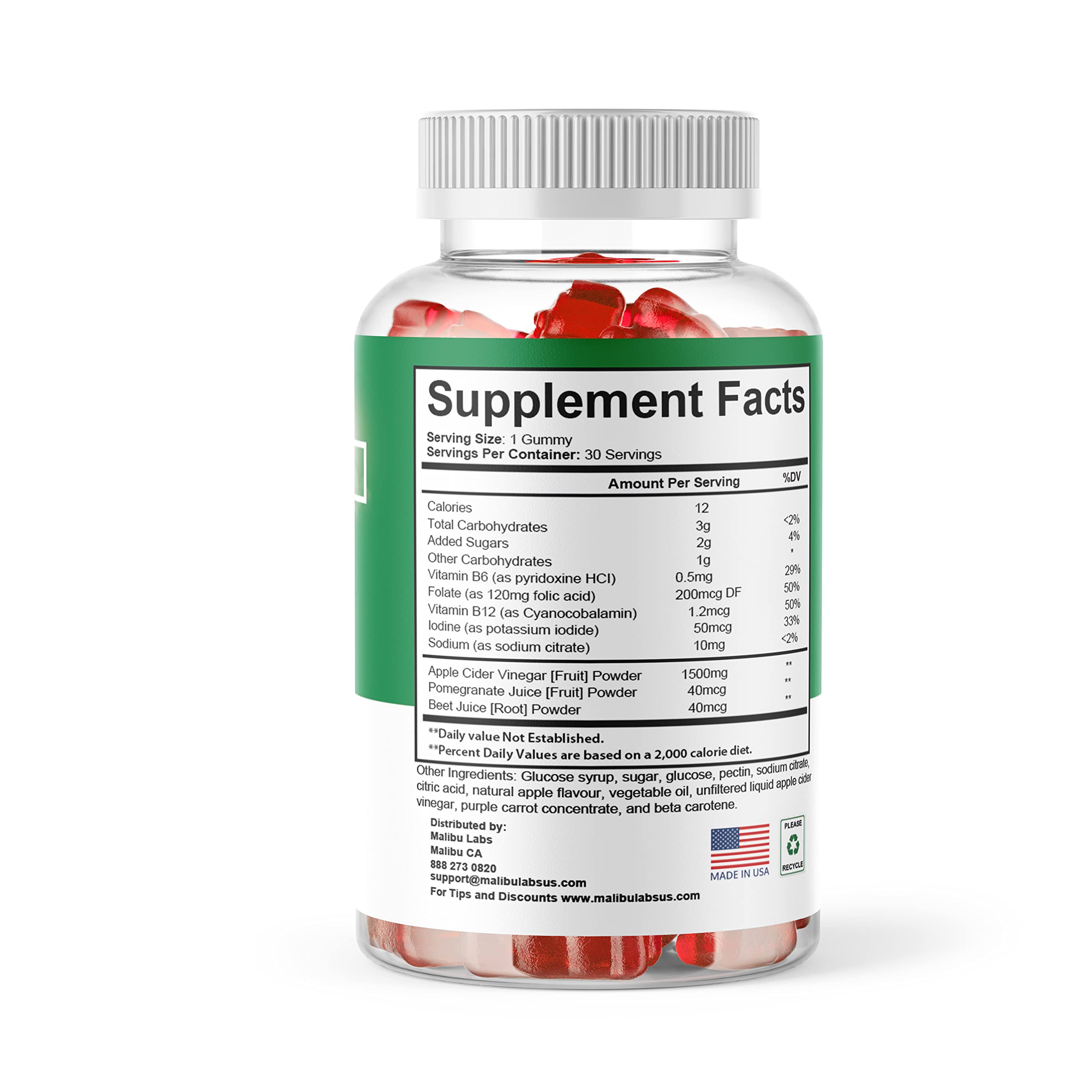 Divinity Labs Keto ACV Gummies, Apple Cider Vinegar Ketosis, New Strong Time Released Malibu Labs