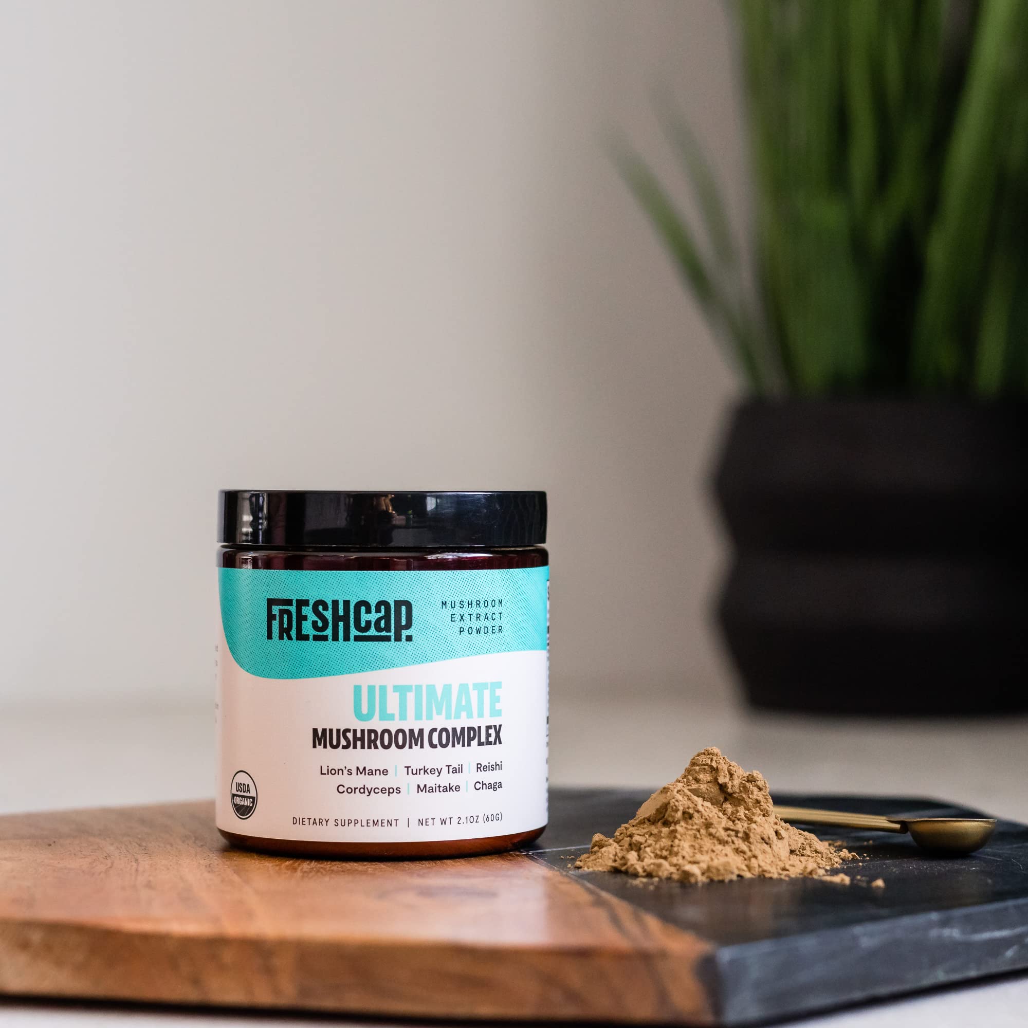 FreshCap Ultimate Mushroom Complex Powder - Lions Mane, Reishi, Cordyceps, Chaga FreshCap Mushrooms