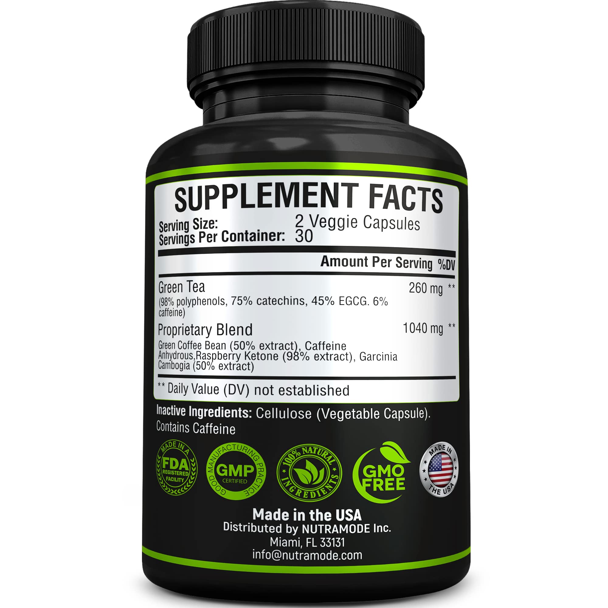 Premium Green Tea Extract Fat Burner Supplement EGCG-Natural Appetite Suppressant NUTRAMODE