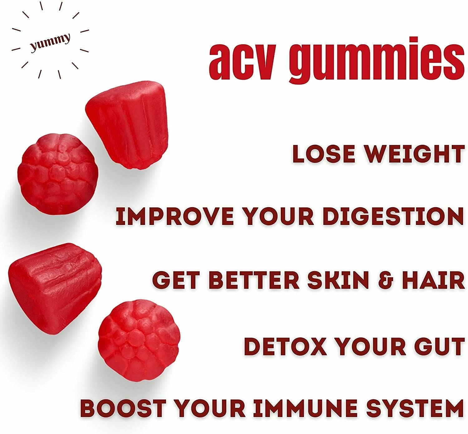 Nutriumph Apple Cider Vinegar Gummies with The Mother Vegan – Weight Loss, Detox Nutriumph