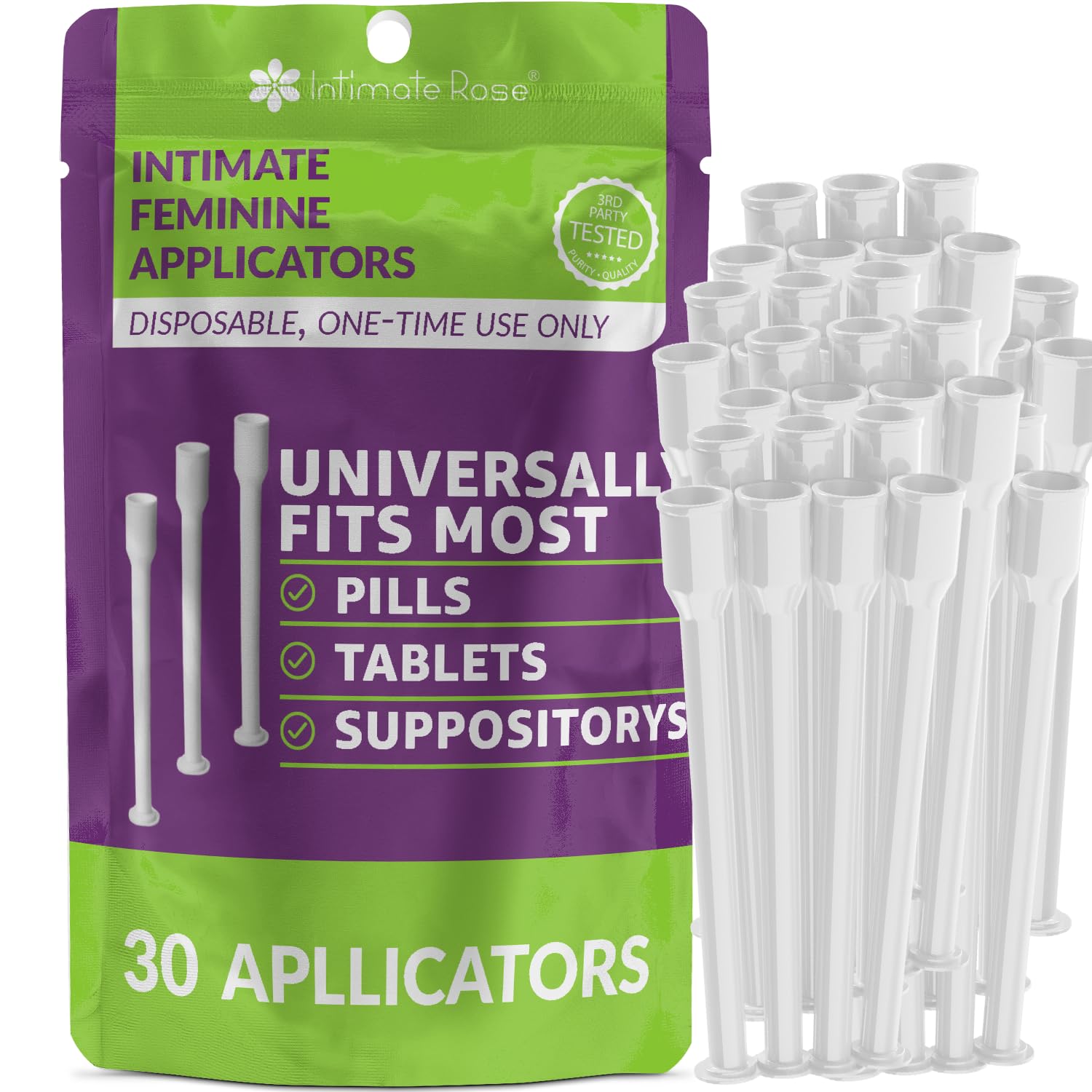 Intimate Rose Save 10% on Boric Acid Vaginal Suppositories - 30 Count (600mg) + 30 Applicators Intimate Rose