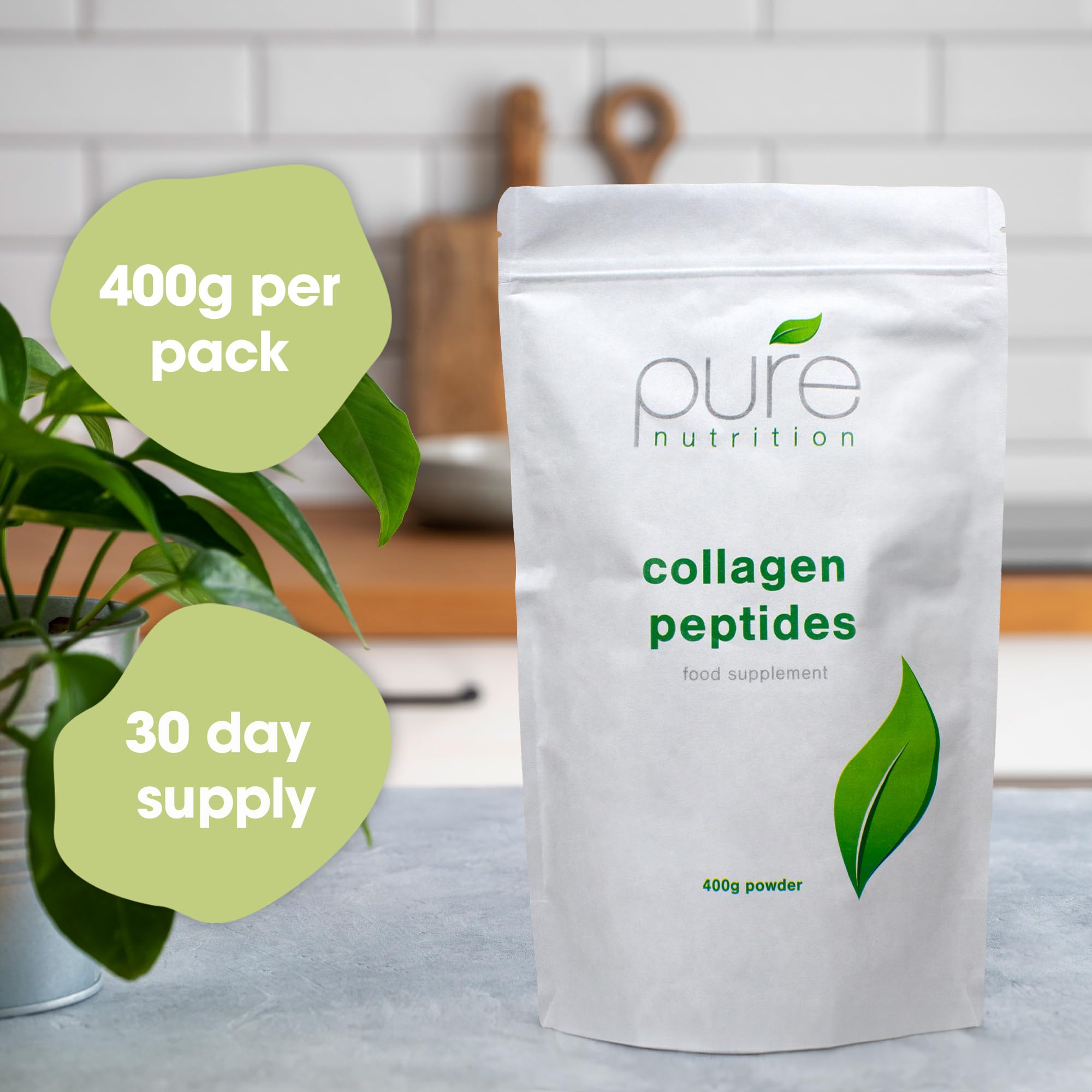 Pure Collagen Powder, Bovine Collagen Peptides Powder by Pure 400g Pure