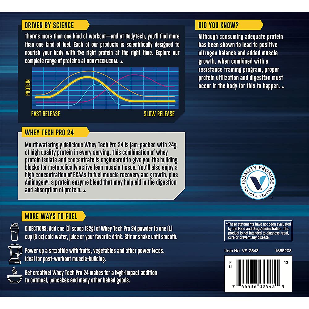 BODYTECH Whey Tech Pro24 Powder Rich Chocolate (5 lbs/ 71 Servings) BODYTECH