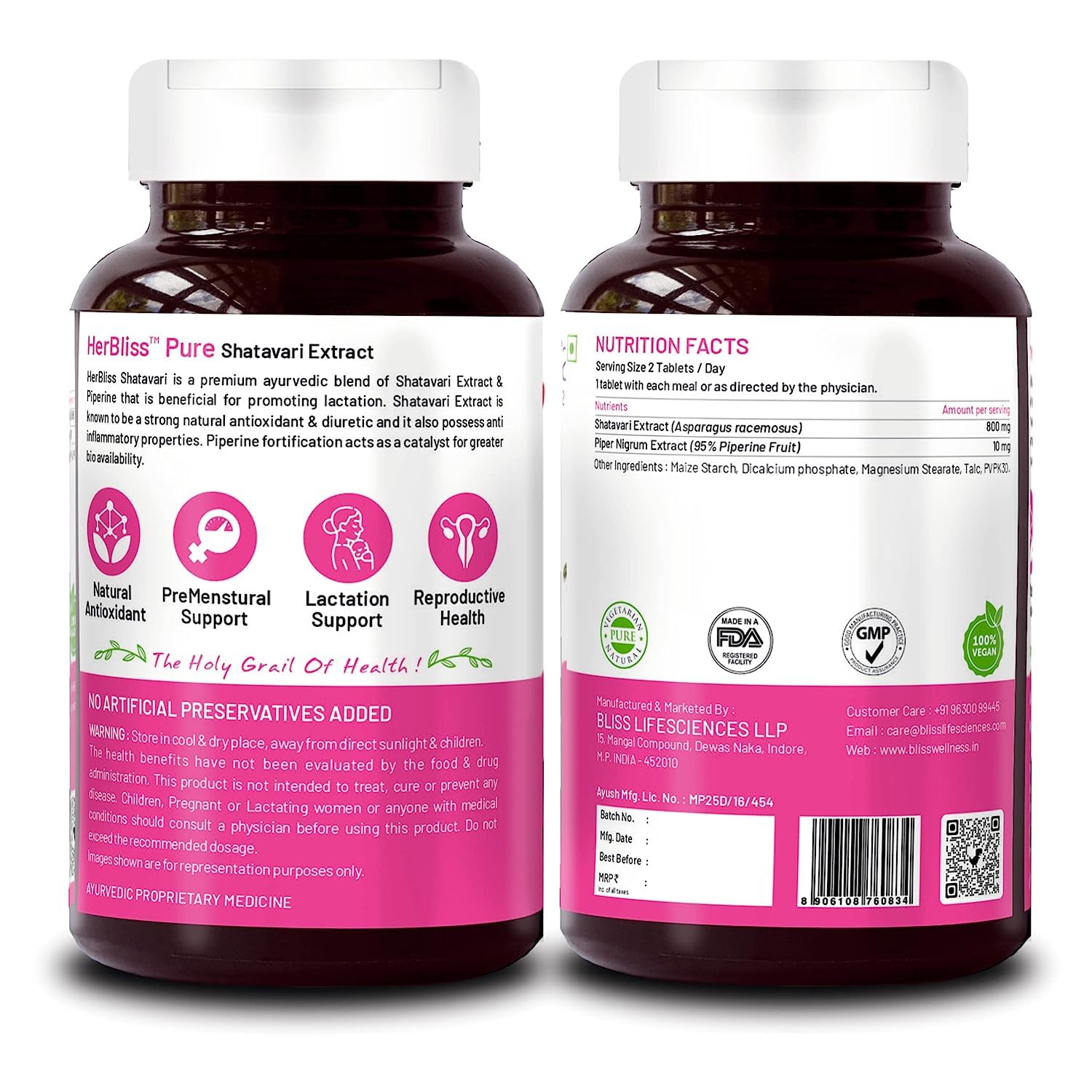 Sheltr Organic Shatavari Biopiperine | Women Health | Lactation Support Immunity Booster Menopause Sheltr