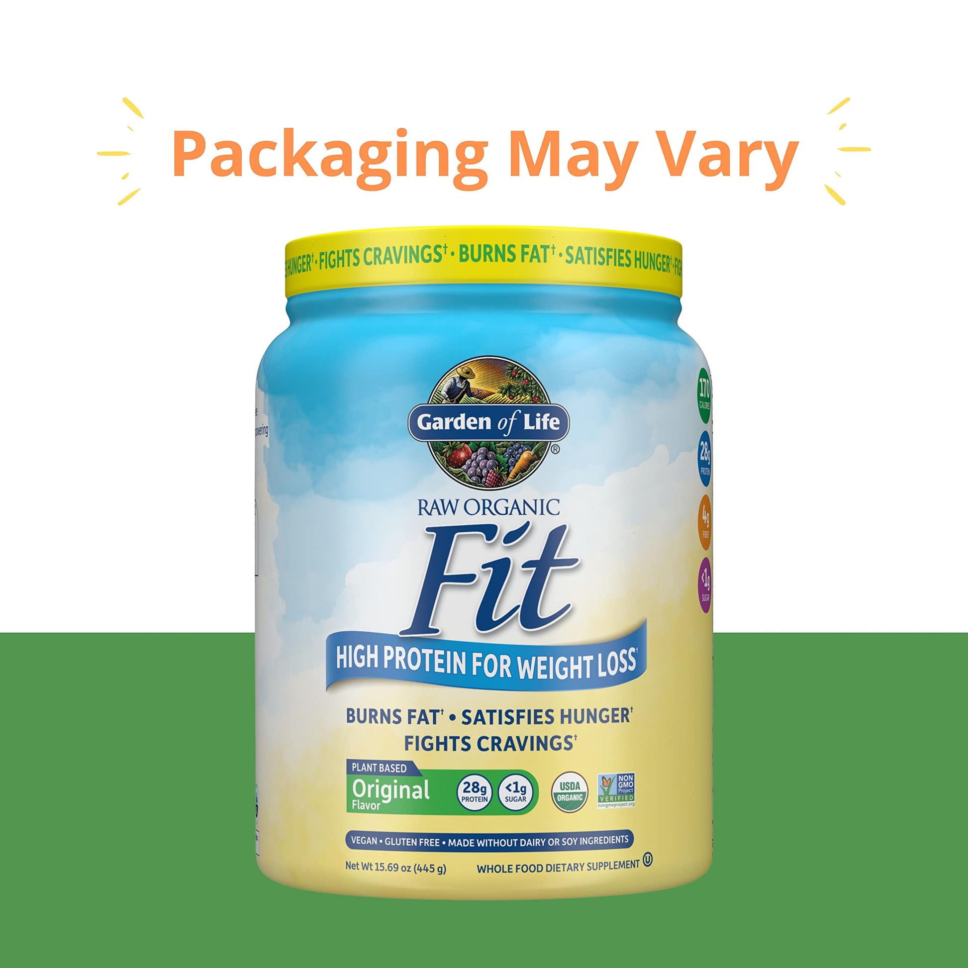 Garden of Life Raw Organic Fit Powder, Original - High Protein for Weight Loss (28g) Plus Garden of Life