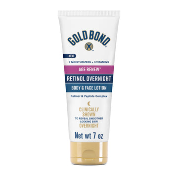 Gold Bond Age Renew Retinol Overnight Body & Face Lotion, With Retinol