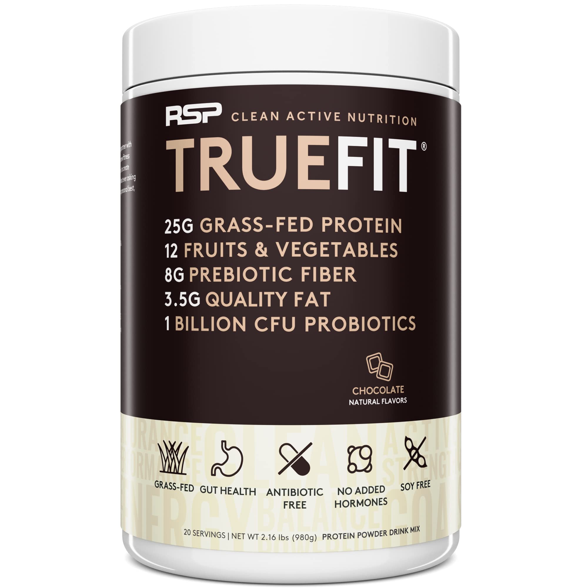 RSP NUTRITION TRUEFIT Protein Powder Meal Replacement Shake, 4.32 LB, Chocolate